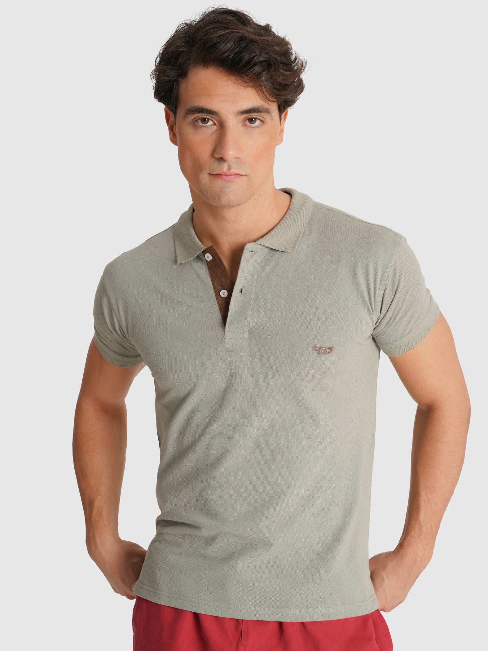 POLO VERDE MANGA CORTA REGULAR FIT MR. AZUL