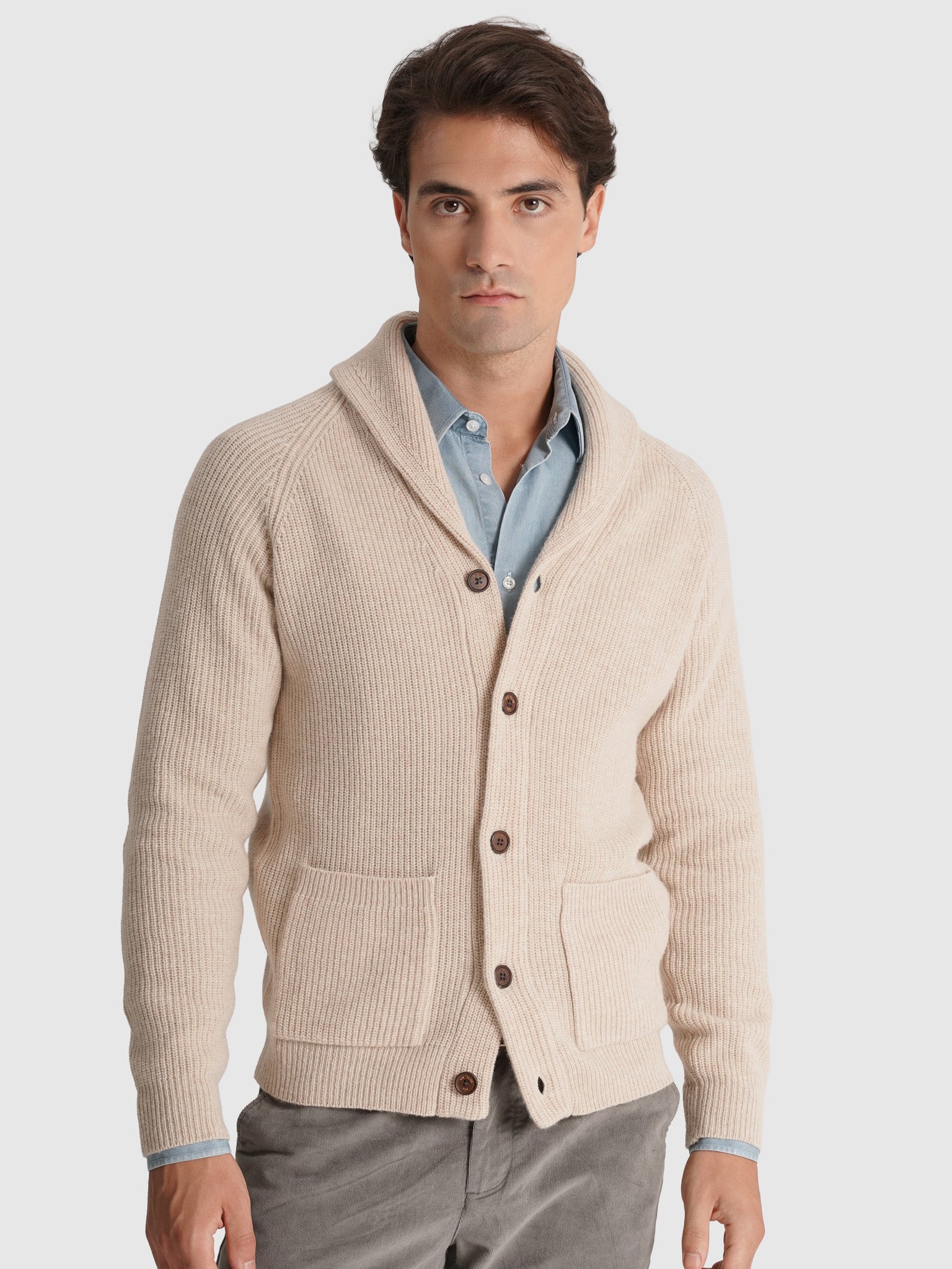 BEIGE WOOL PULLOVER LONG SLEEVE REGULAR FIT MR. BLUE
