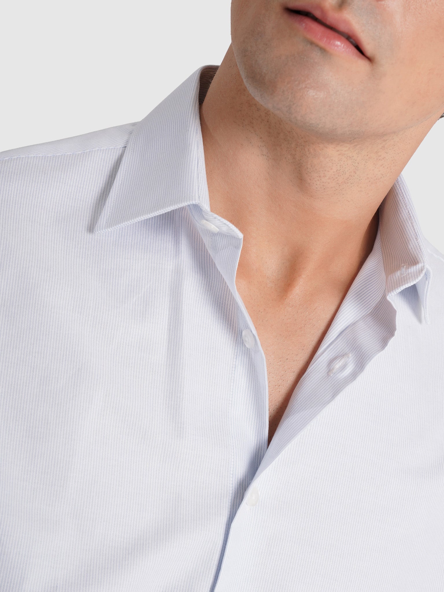 LONG SLEEVE BLUE COTTON SHIRT CLASSIC FIT MR. BLUE