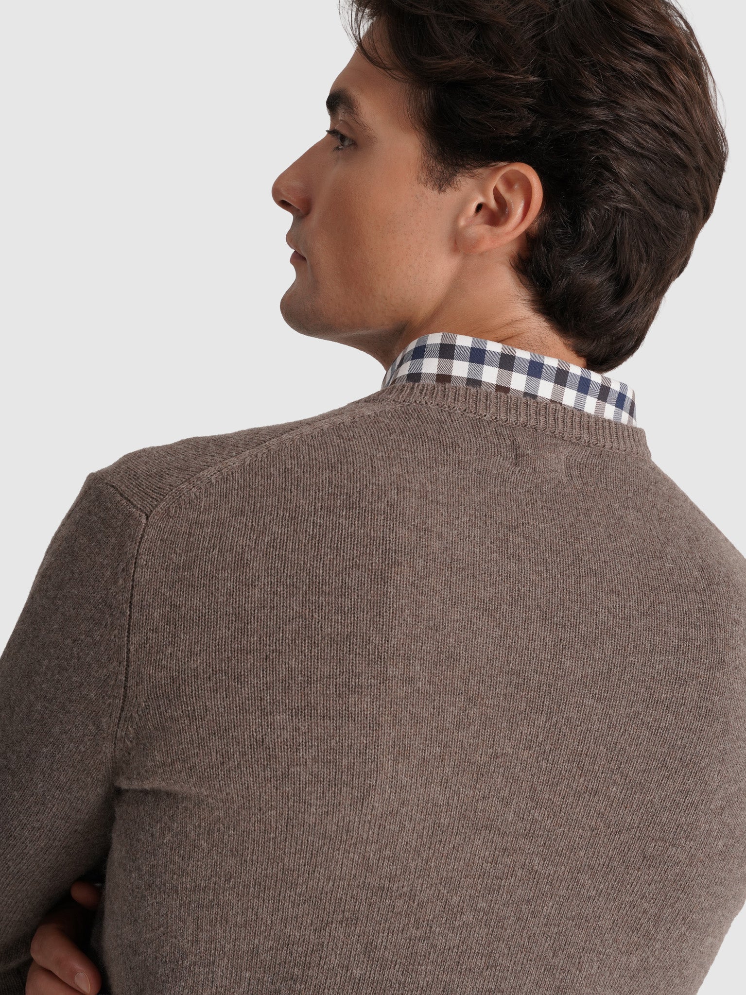 BROWN WOOL PULLOVER LONG SLEEVE REGULAR FIT MR. BLUE