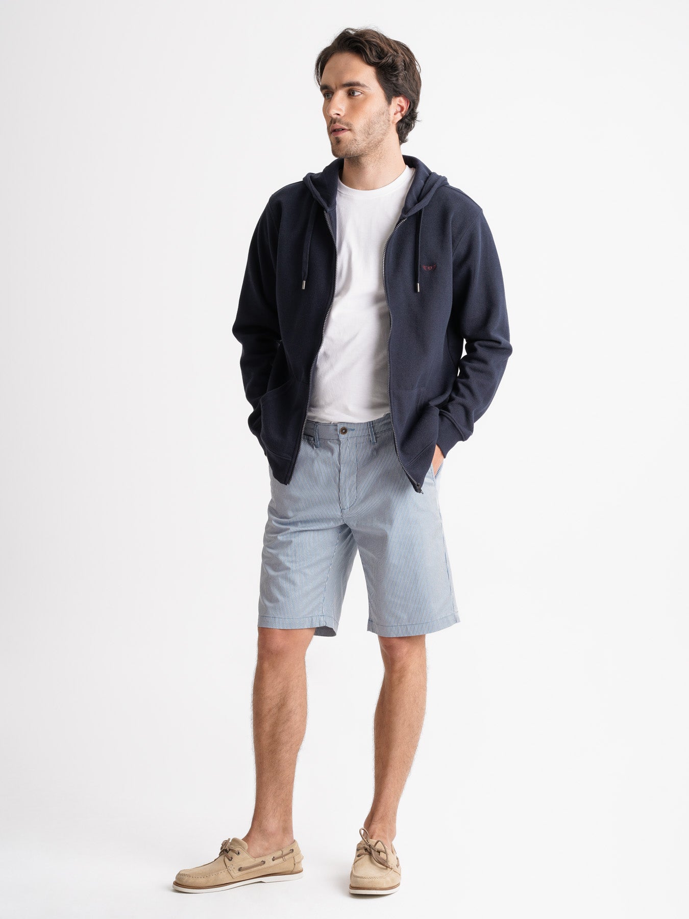 HOODIE ALGODÃO AZUL MANGA COMPRIDA REGULAR FIT MR. BLUE