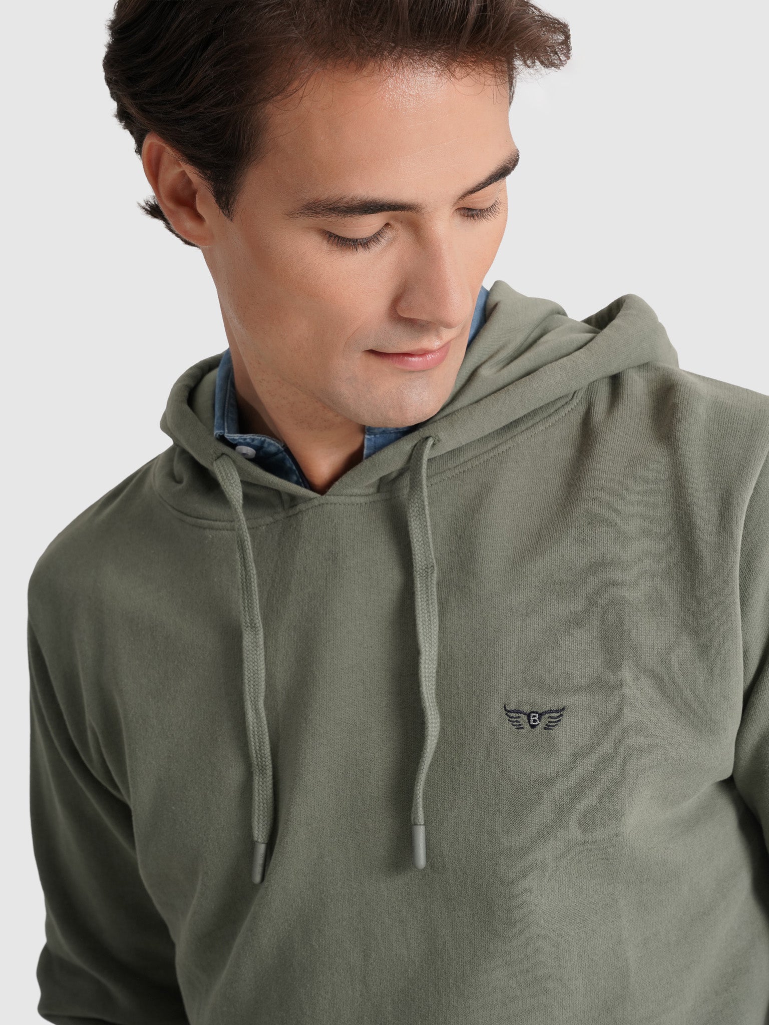 GREEN HOODIE LONG SLEEVE REGULAR FIT MR. BLUE