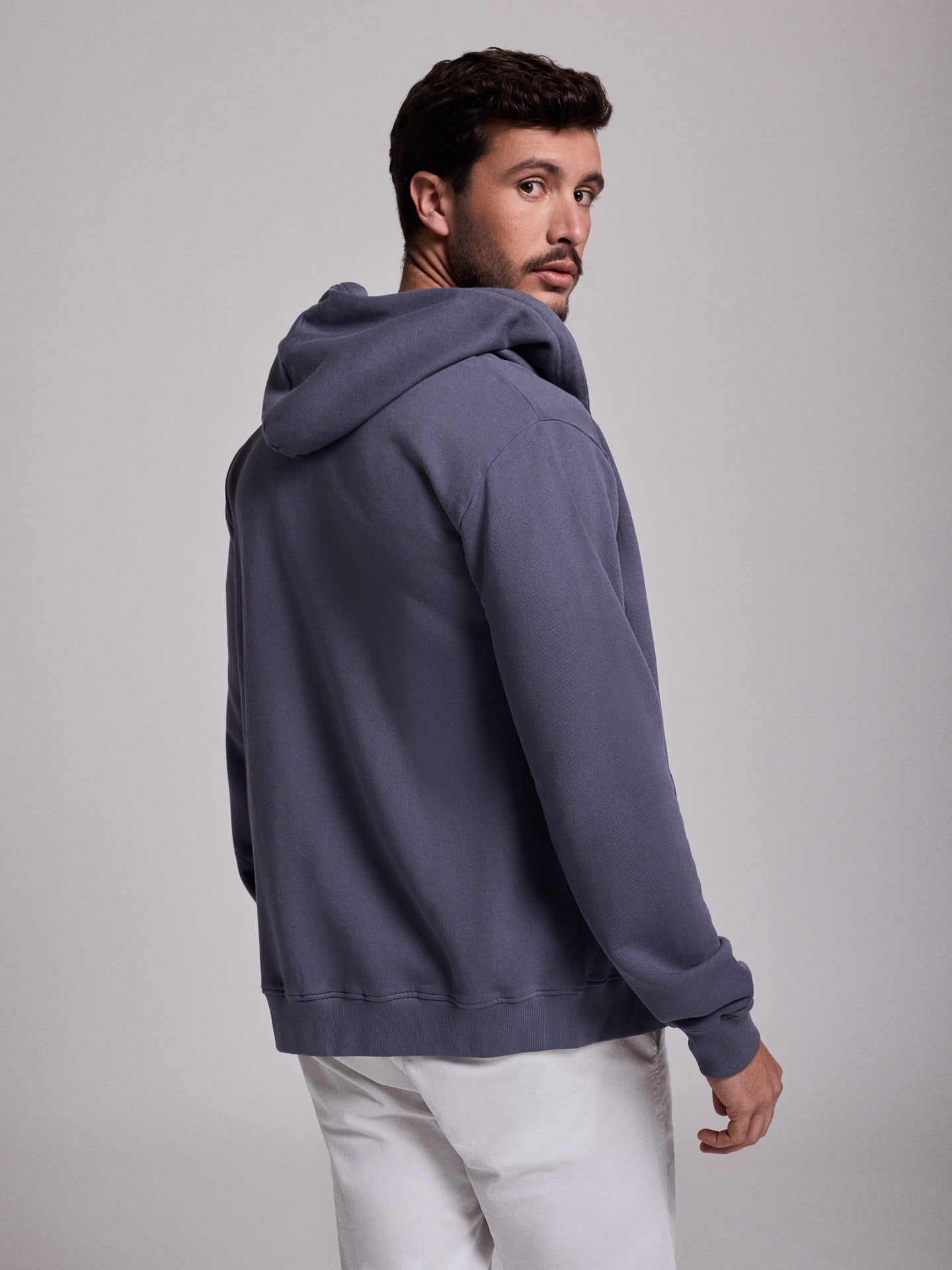 HOODIE ALGODÃO AZUL MANGA COMPRIDA REGULAR FIT MR. BLUE