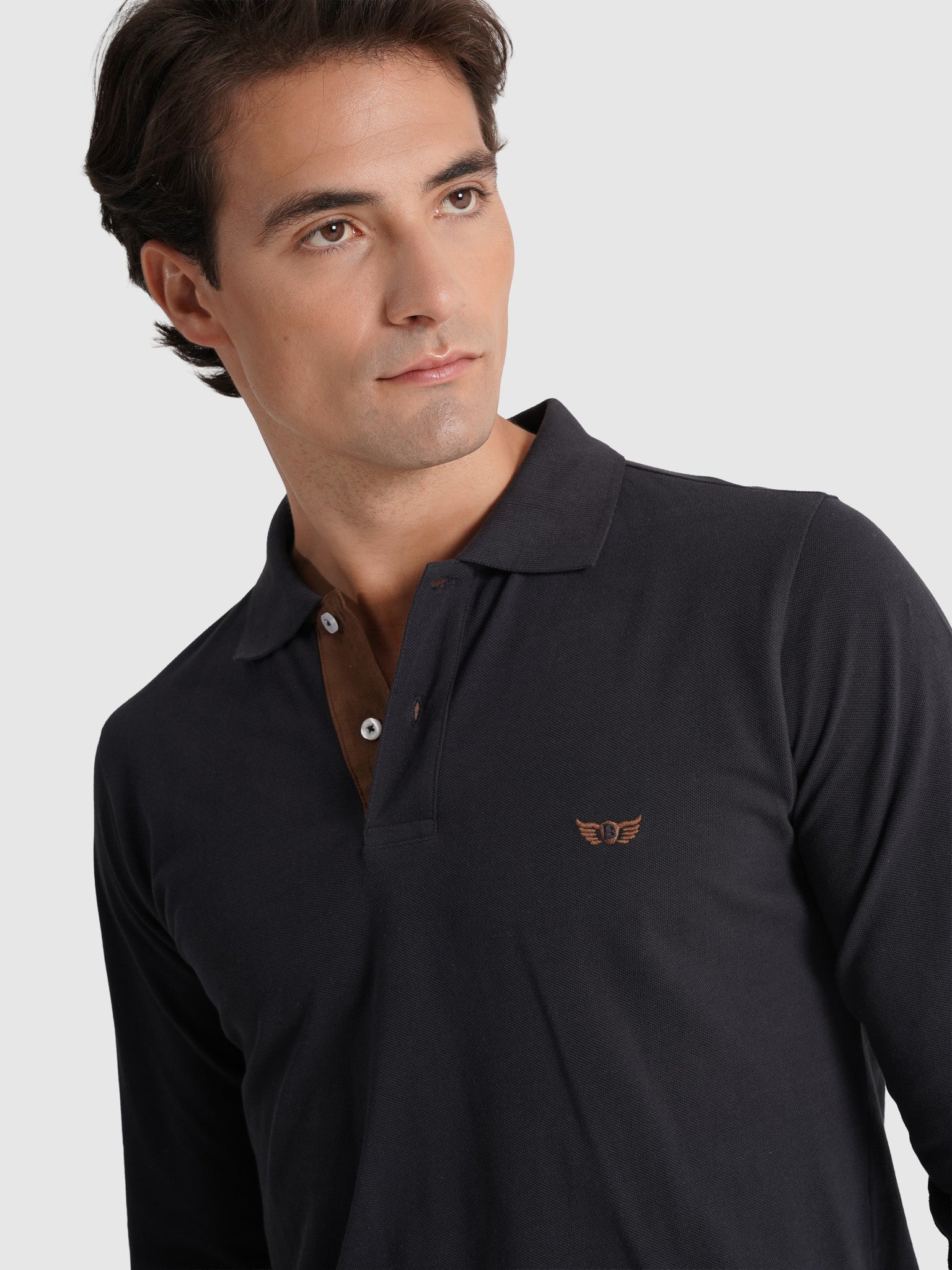 POLO ALGODÓN AZUL MANGA LARGA REGULAR FIT MR. AZUL