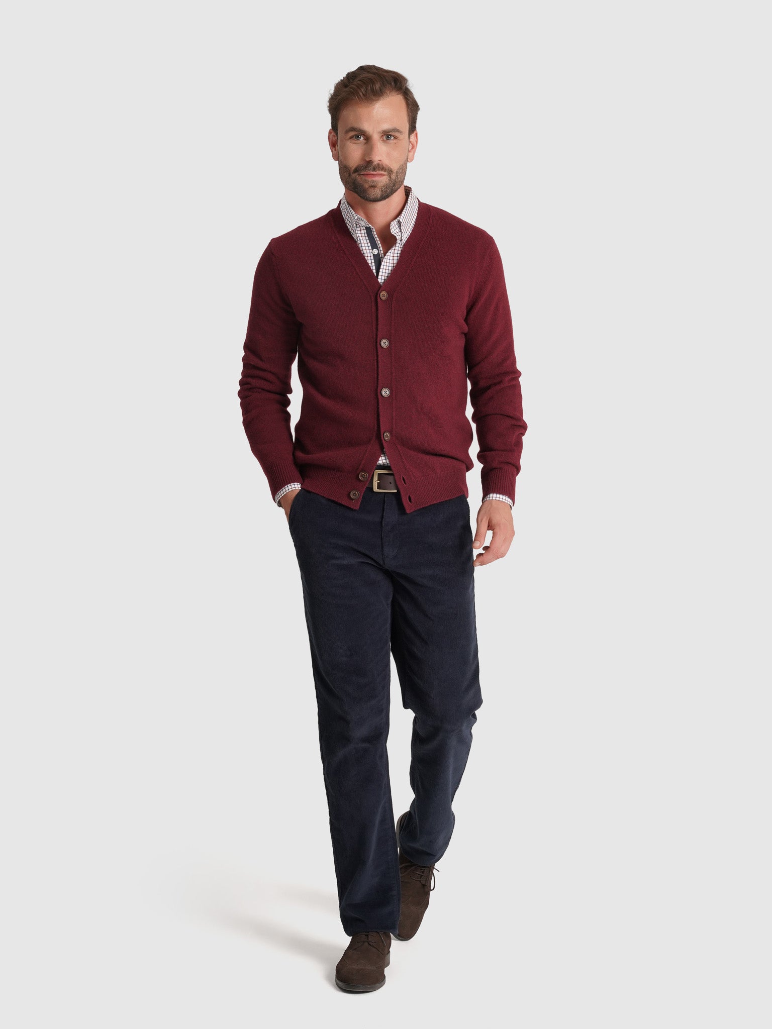 JERSEY DE LANA BURDEOS MANGA LARGA REGULAR FIT MR. AZUL