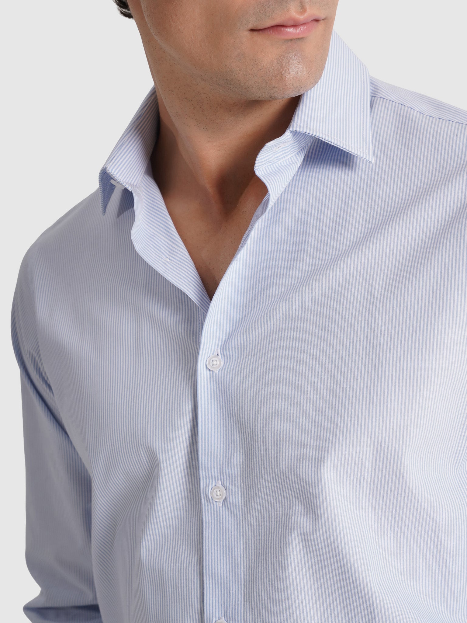 CAMISA ALGODÓN AZUL MANGA LARGA SLIM FIT MR. AZUL