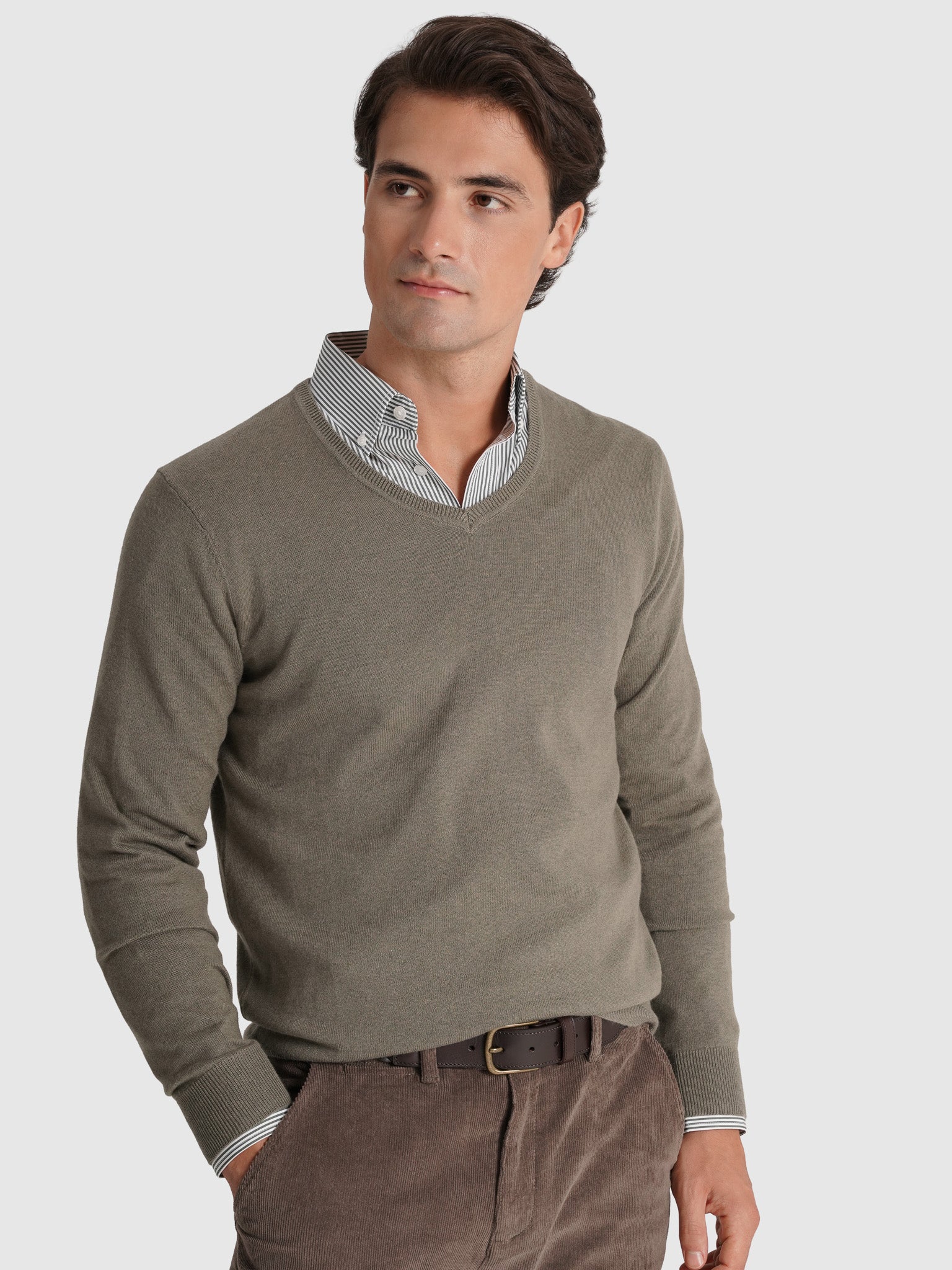 JERSEY DE LANA VERDE MANGA LARGA REGULAR FIT MR. AZUL
