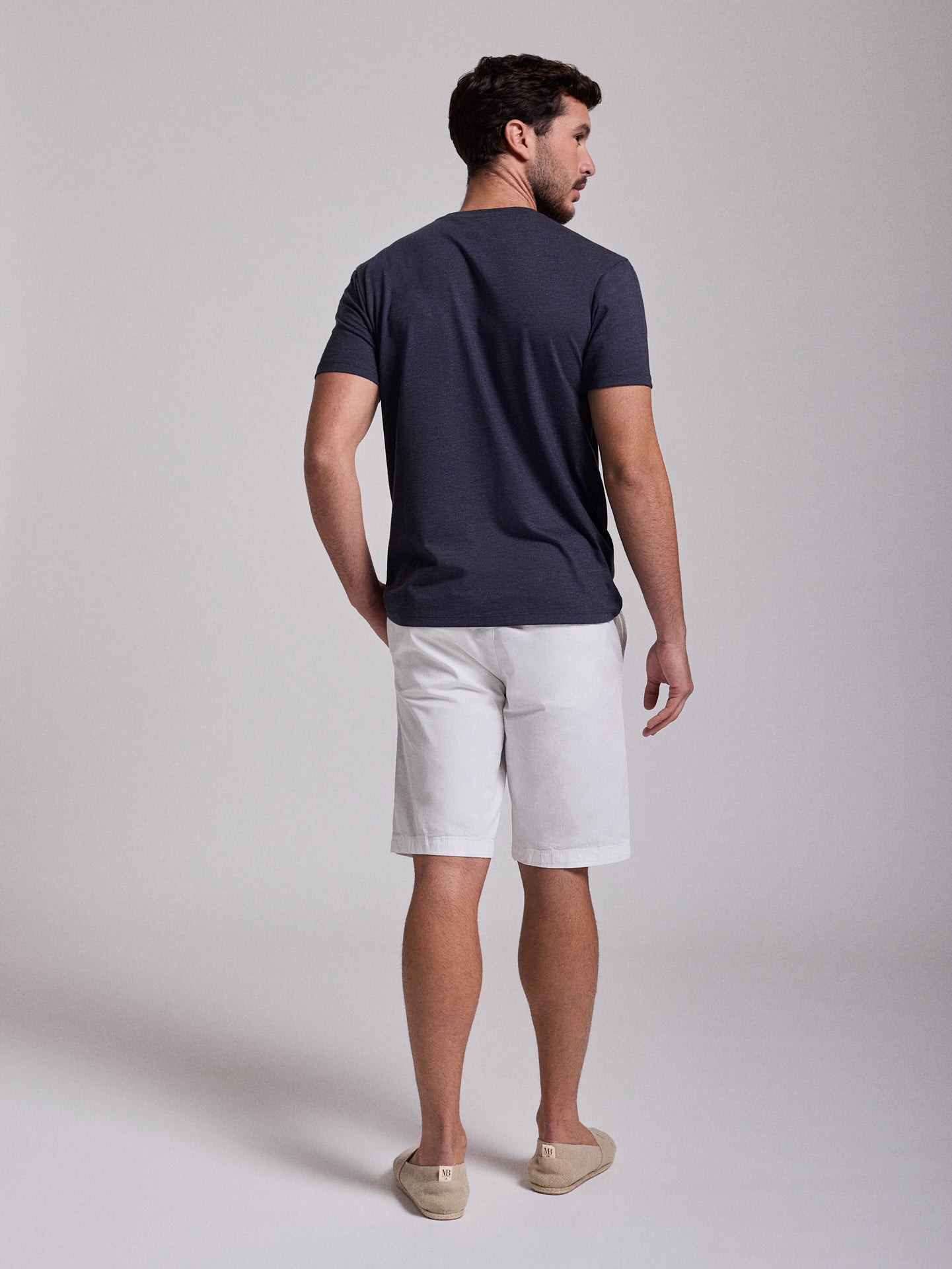 BERMUDA DE ALGODÓN BLANCA REGULAR FIT MR. AZUL