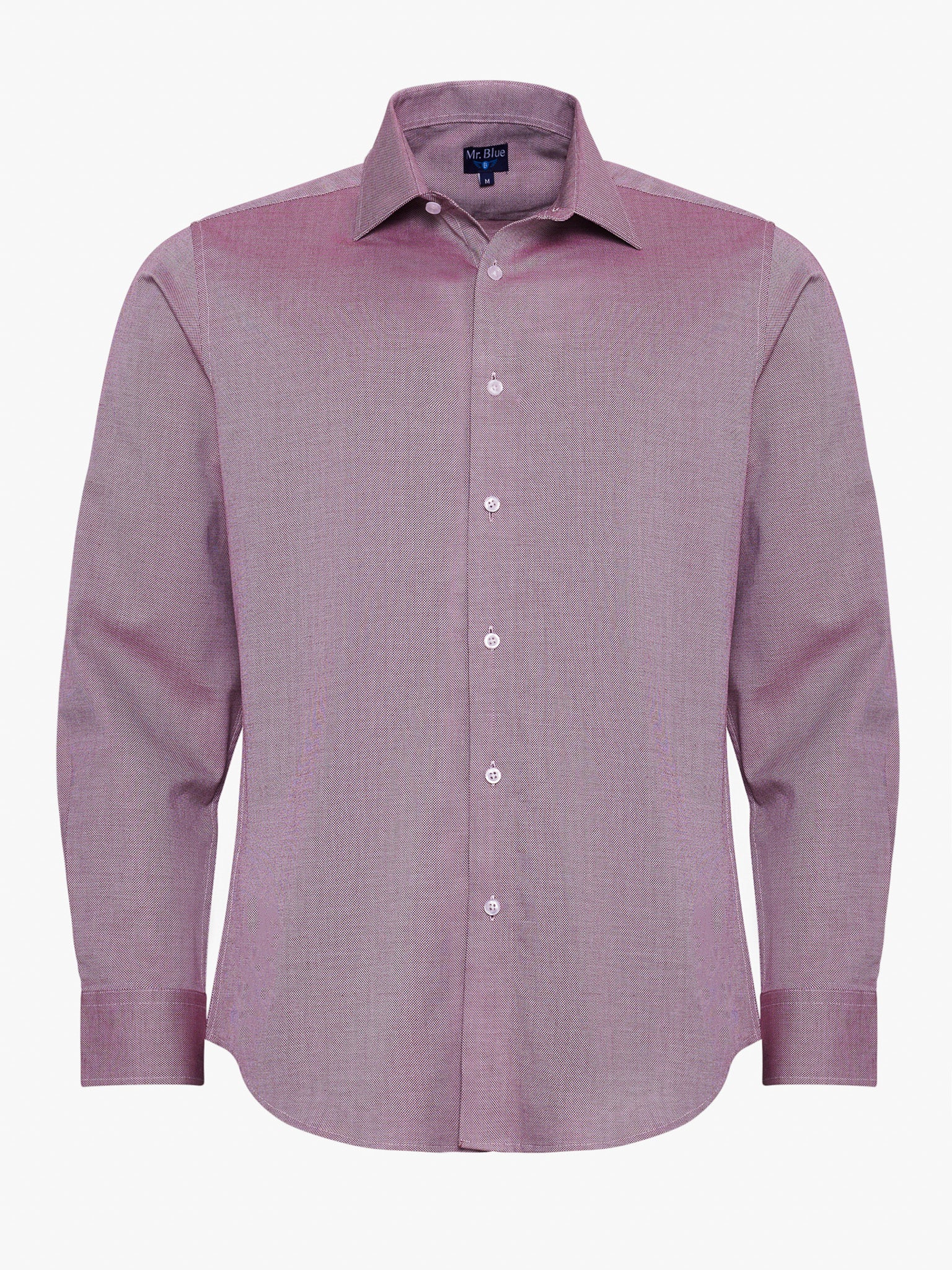 CAMISA MR SLIM FIT DE ALGODÓN ROJA MANGA LARGA. AZUL