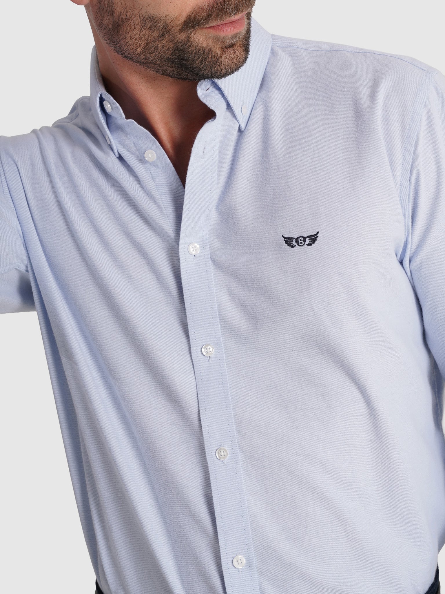 CAMISA FRANELA AZUL MANGA LARGA REGULAR FIT MR. AZUL