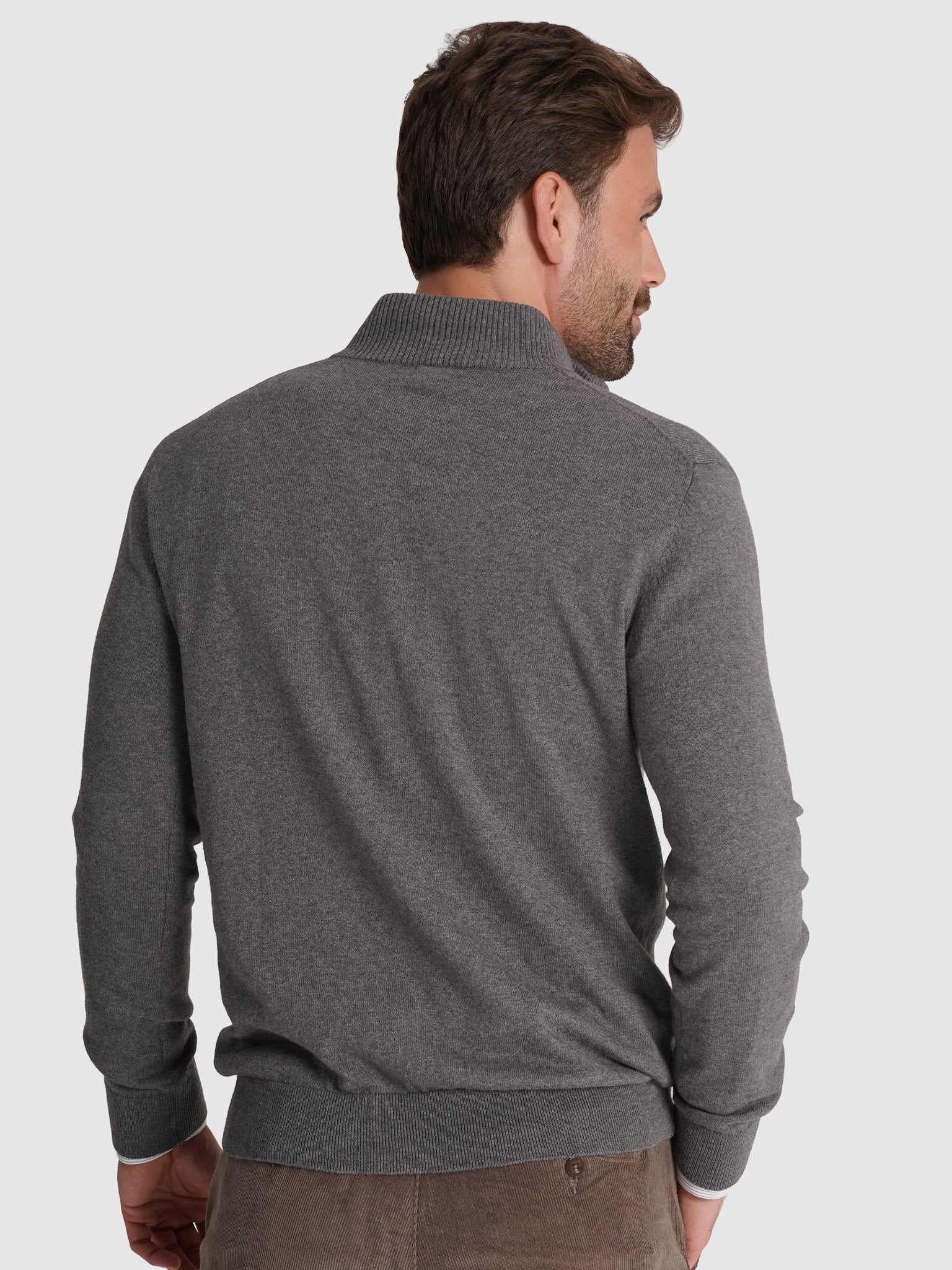 JERSEY DE CASHMERE GRIS MANGA LARGA REGULAR FIT MR. AZUL