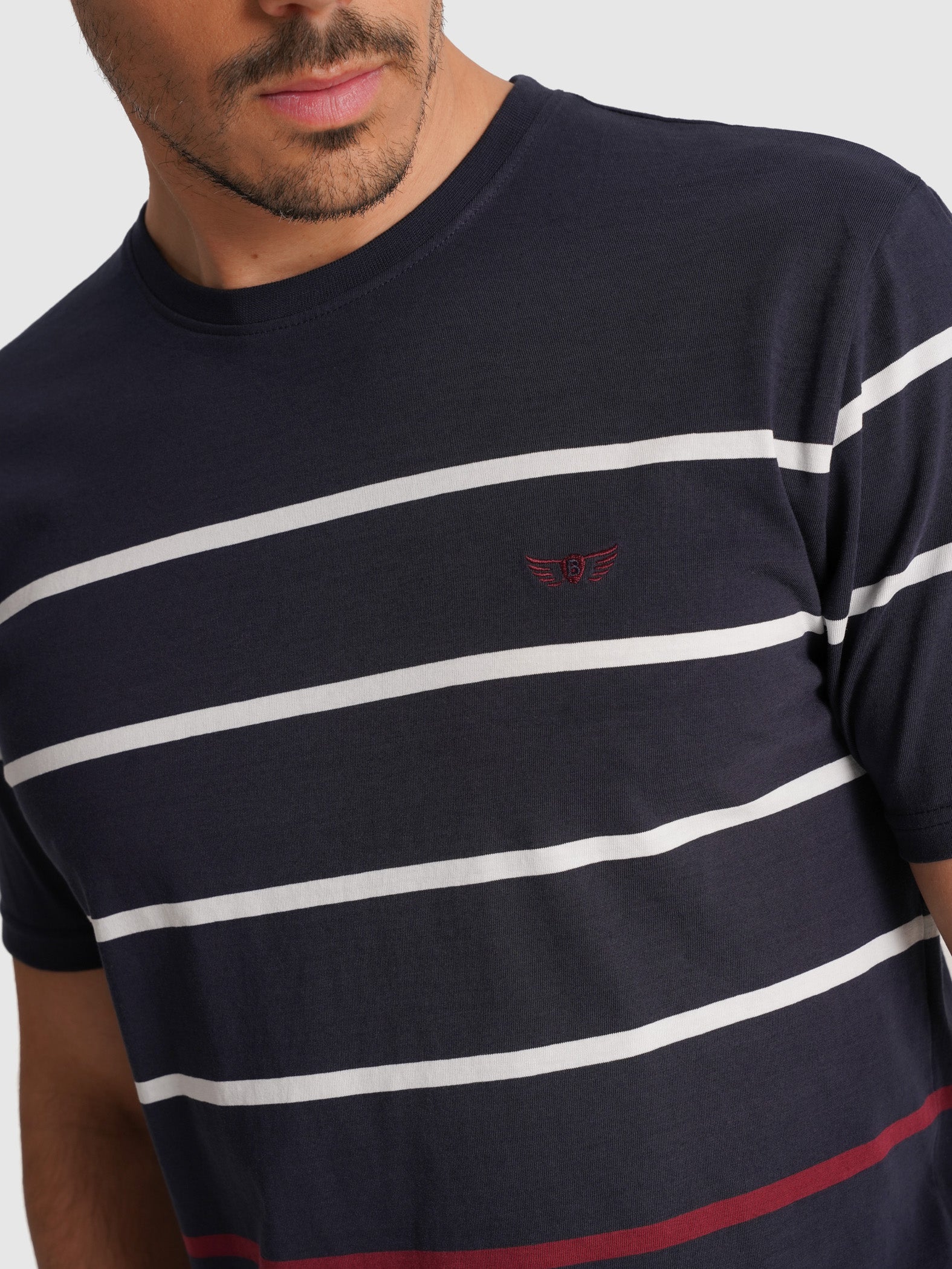 CAMISETA ALGODÓN AZUL MANGA CORTA REGULAR FIT MR. AZUL