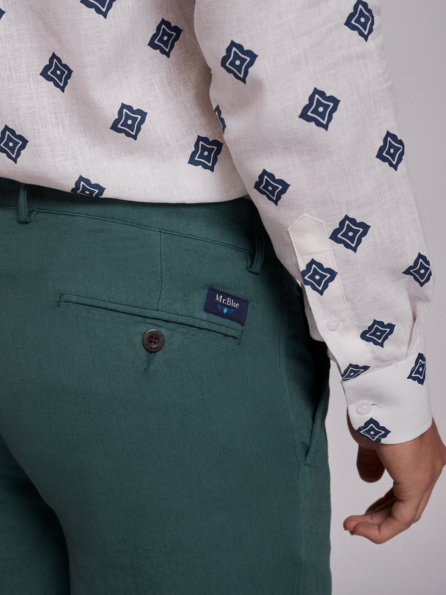 BERMUDA LINHO VERDES REGULAR FIT MR. BLUE