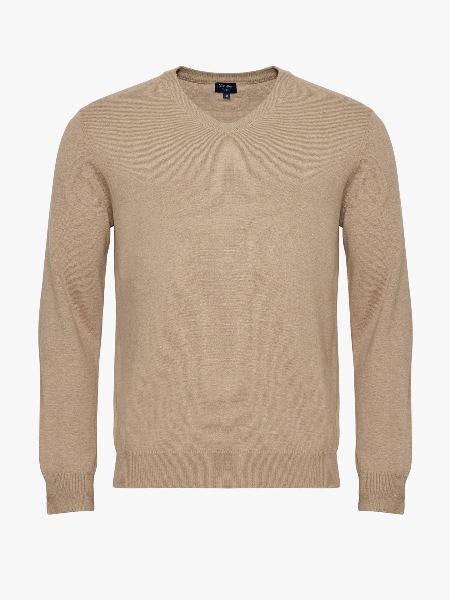 JERSEY FINO BEIGE CON CODERAS MR REGULAR FIT. AZUL