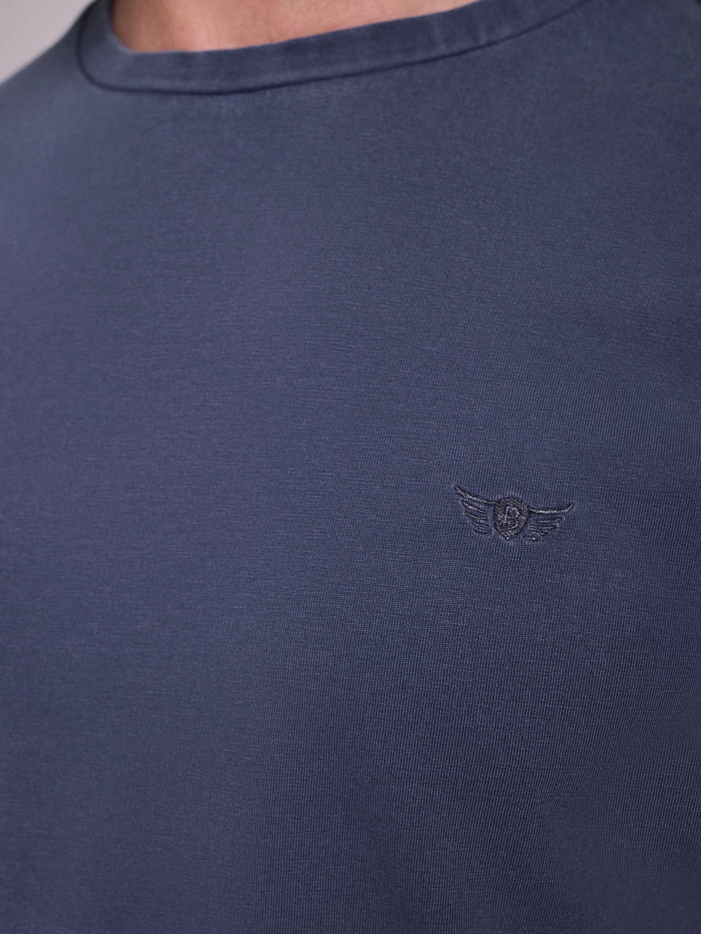 BLUE COTTON T-SHIRT SHORT SLEEVE REGULAR FIT MR. BLUE