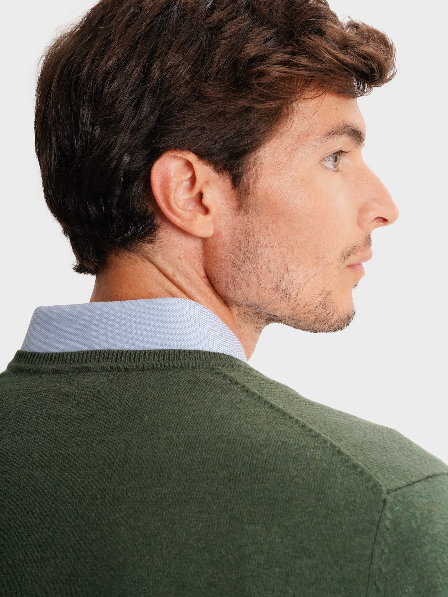 JERSEY FINO VERDE CON CODERAS MR REGULAR FIT. AZUL
