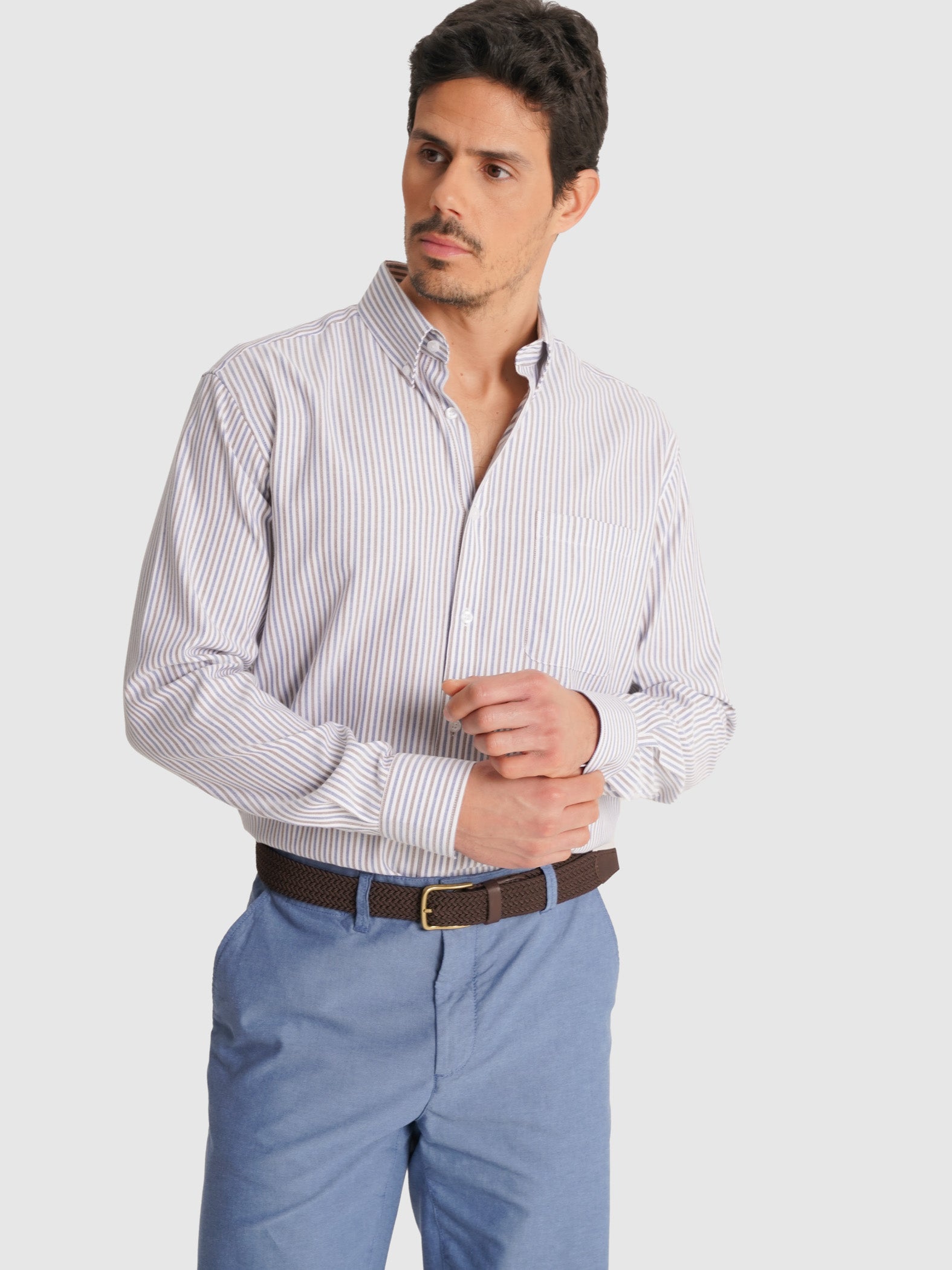 CAMISA AZUL MANGA COMPRIDA REGULAR FIT MR. BLUE
