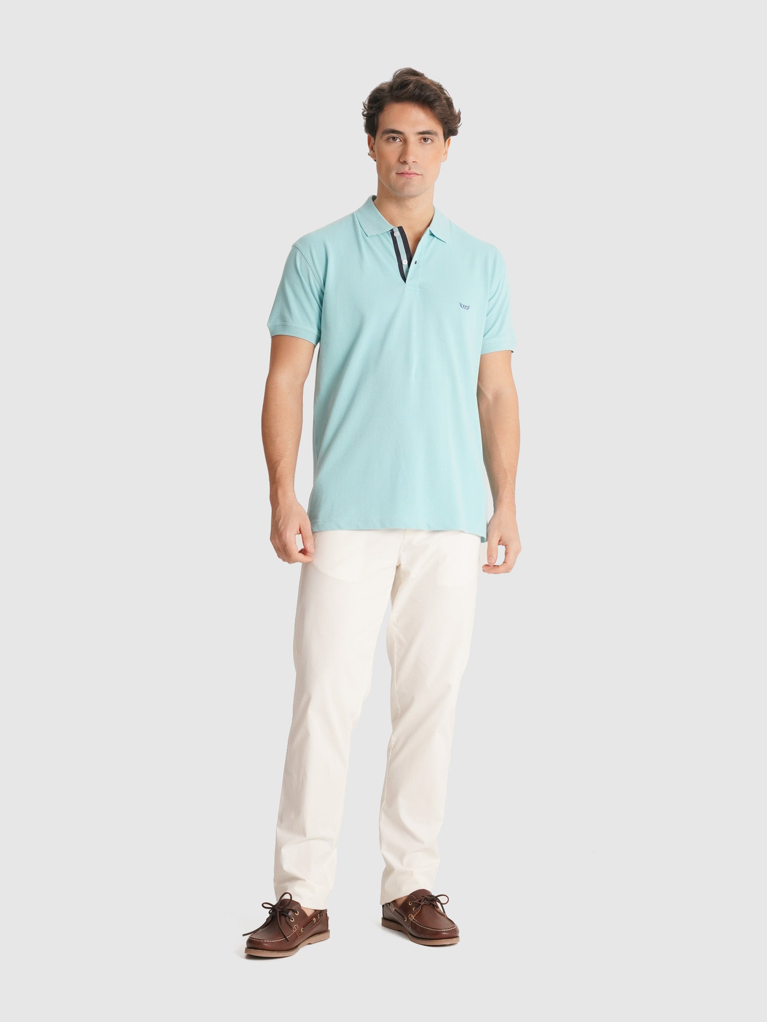 POLO PIQUET AZUL MANGA CURTA REGULAR FIT MR. BLUE