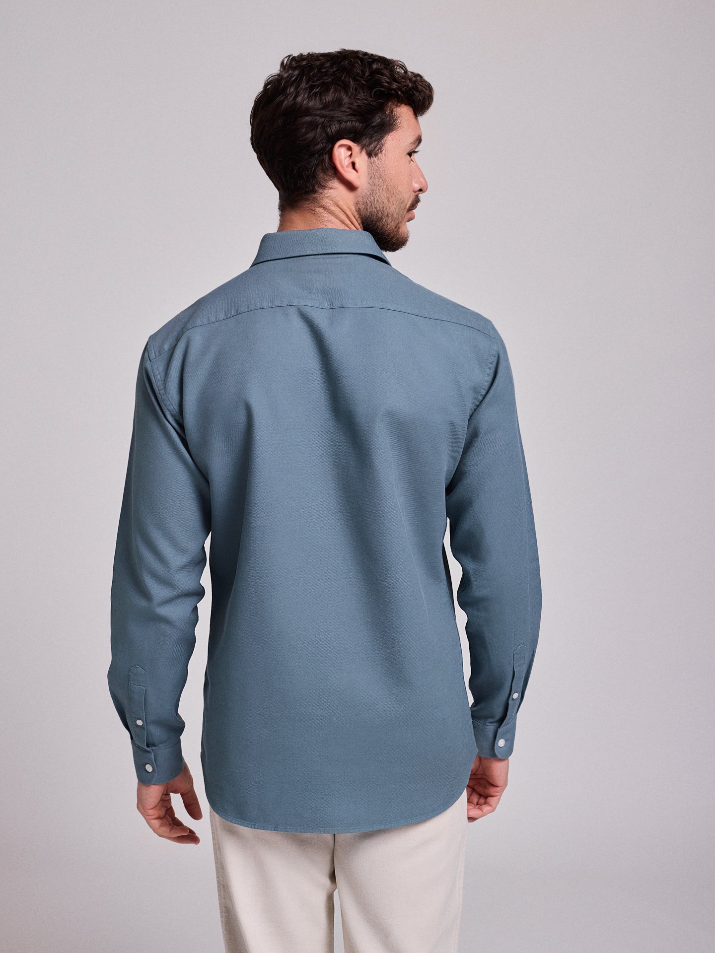 CAMISA ALGODÃO VERDE MANGA COMPRIDA REGULAR FIT MR. BLUE