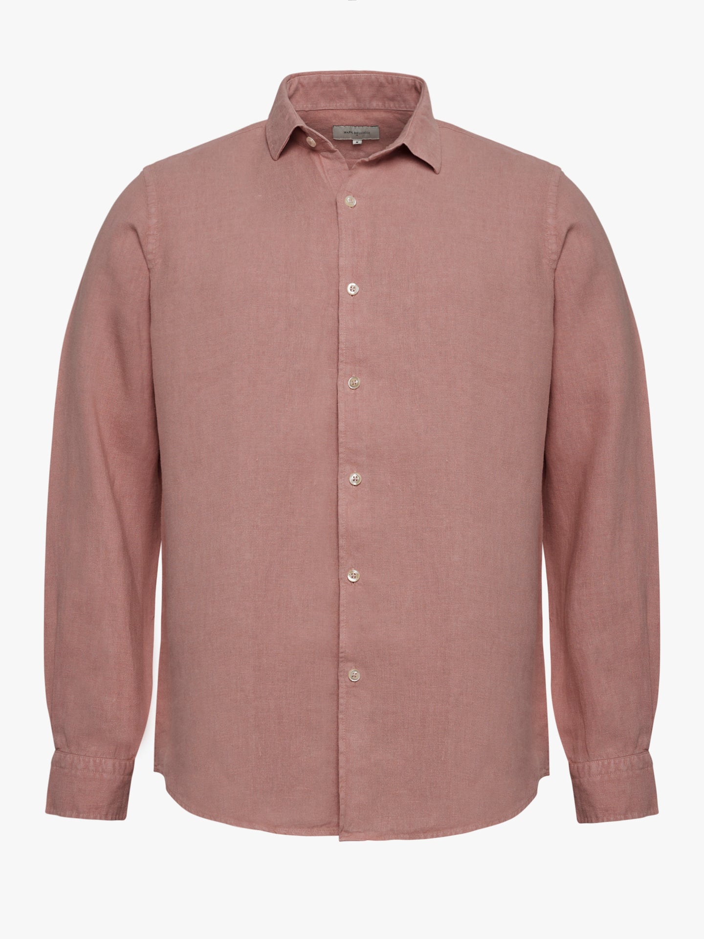 Camisa entallada de lino rosa Mr. Blue