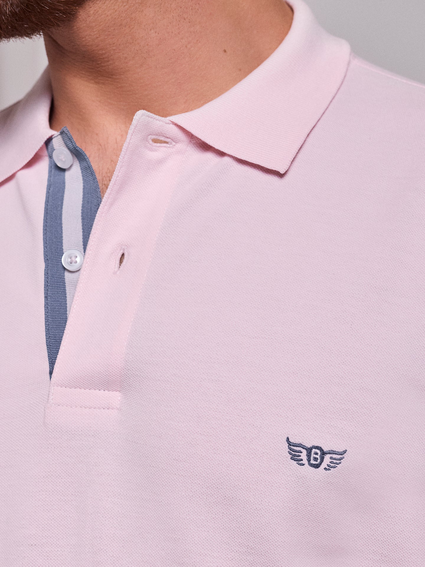 POLO MANGA CORTA REGULAR FIT ROSA MR. AZUL