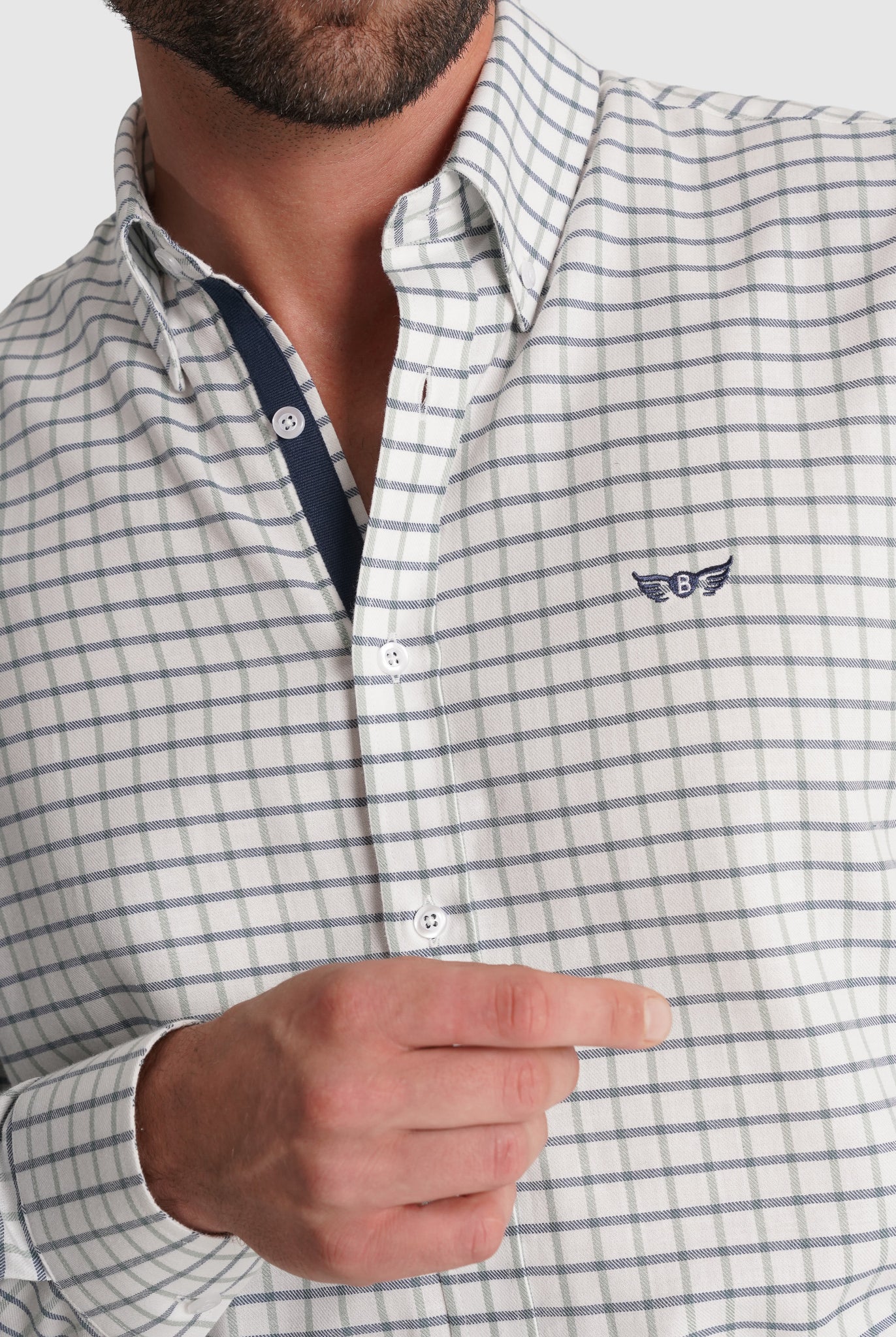 Camisa Flanela Azul Manga Comprida Regular Fit Mr. Blue