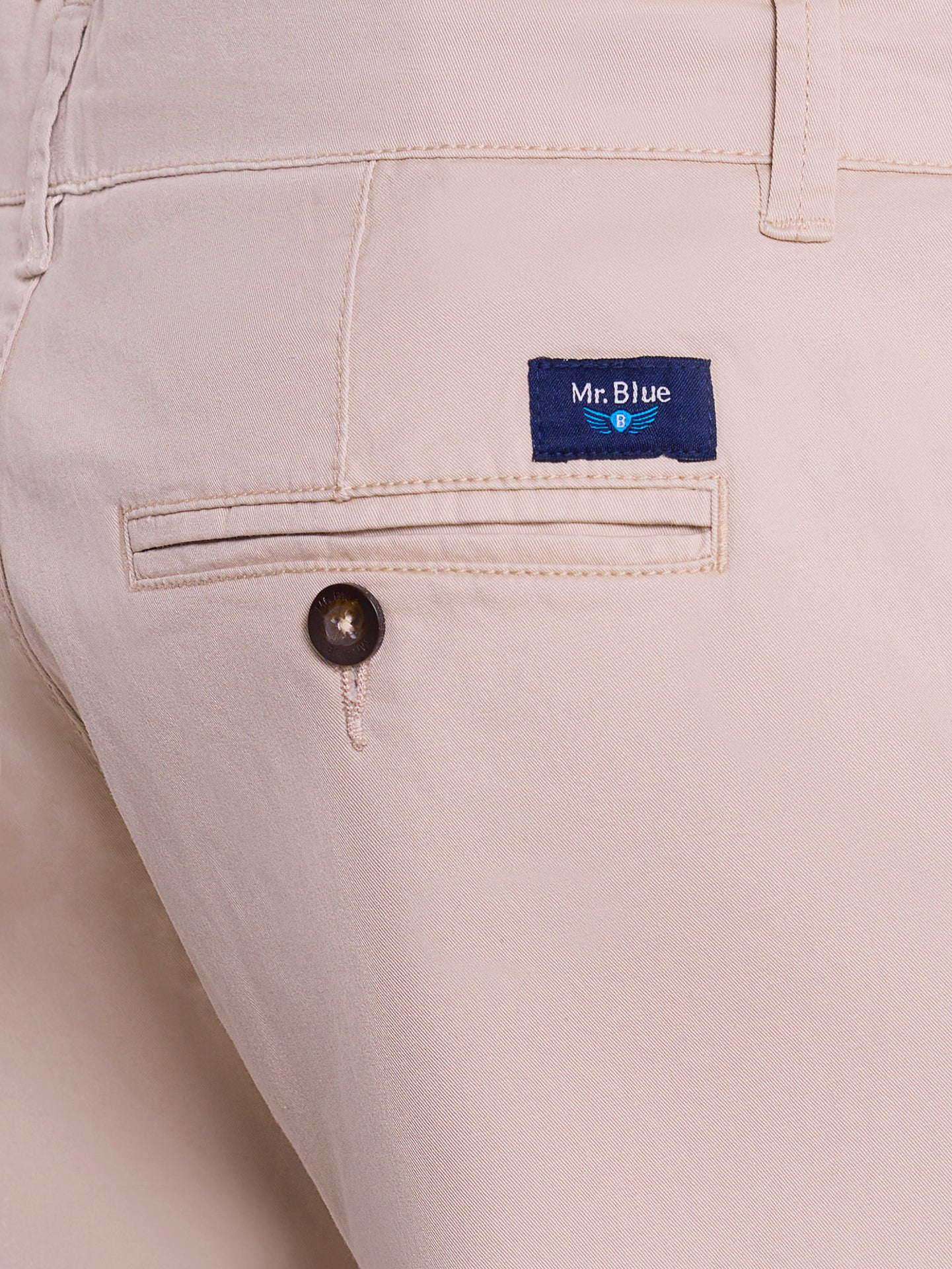 CALÇAS ALGODÃO BEGES REGULAR FIT MR. BLUE