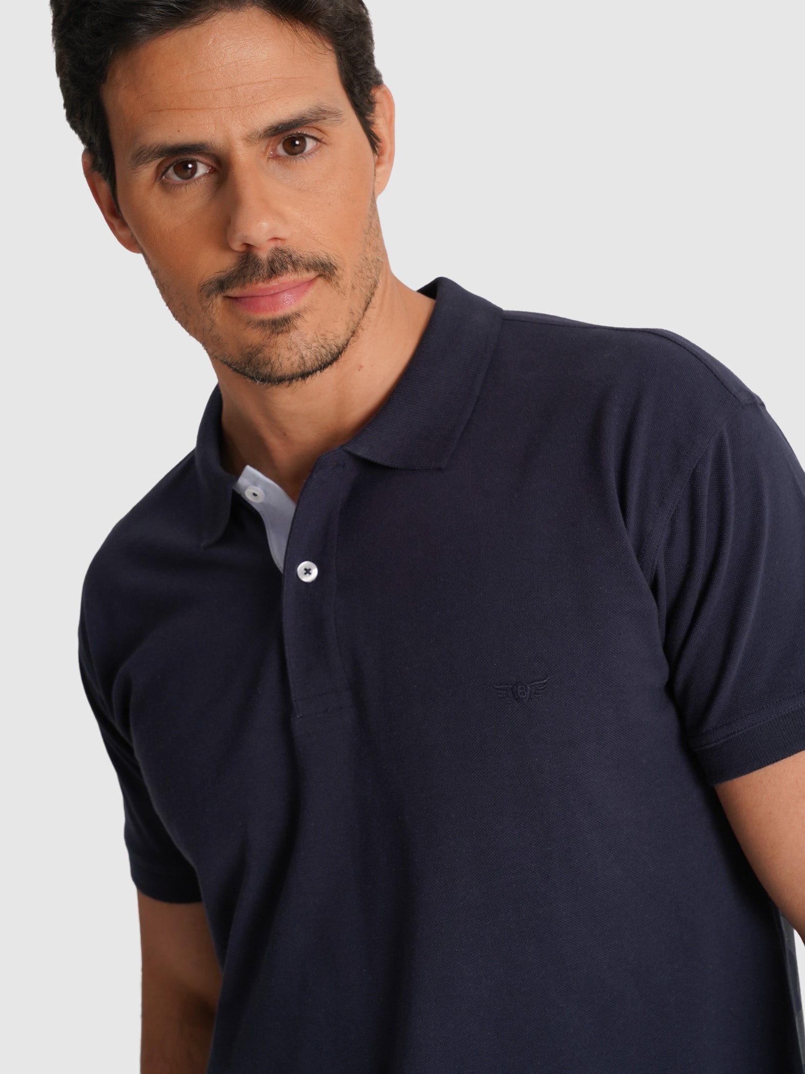 POLO PIQUET AZUL MANGA CURTA REGULAR FIT MR. BLUE