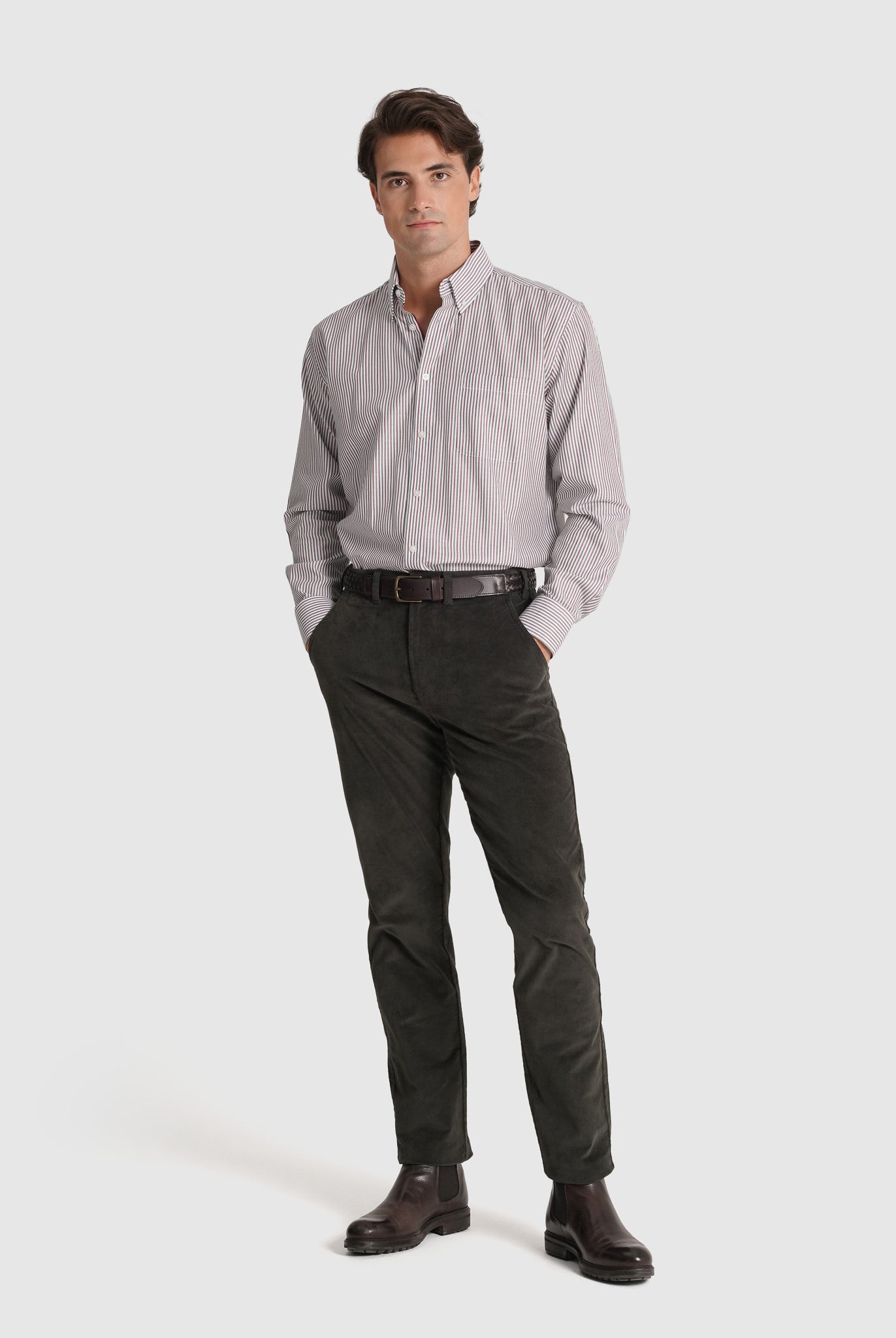 Camisa Algodão Verde Manga Comprida Regular Fit Mr. Blue