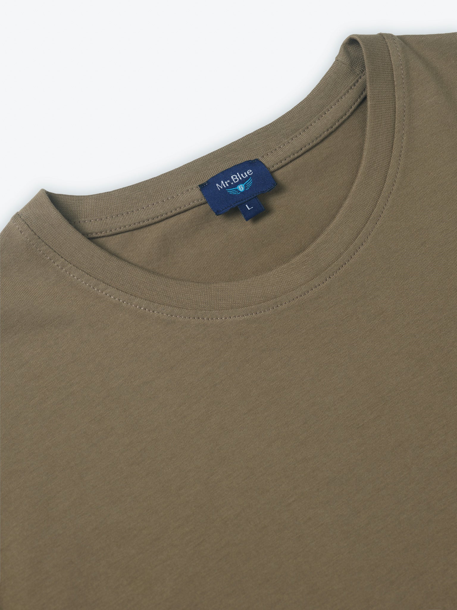 CAMISETA REGULAR FIT MANGA CORTA MARRÓN MR. AZUL
