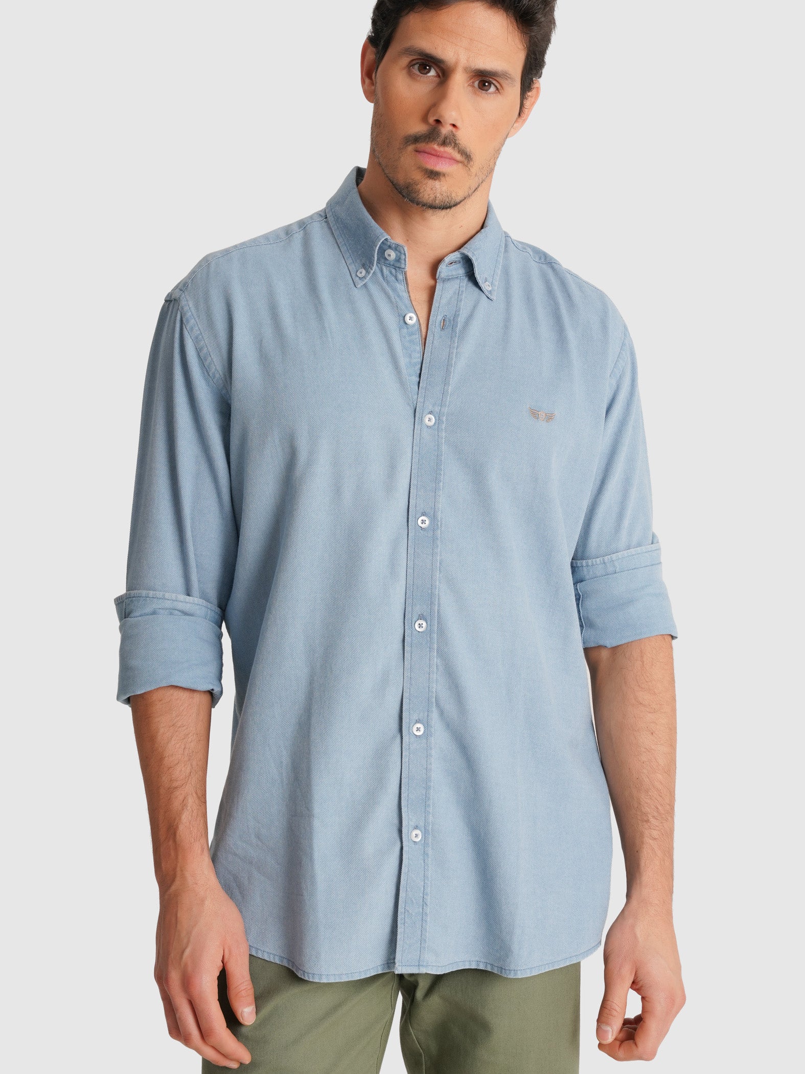 CAMISA AZUL MANGA COMPRIDA REGULAR FIT MR. BLUE