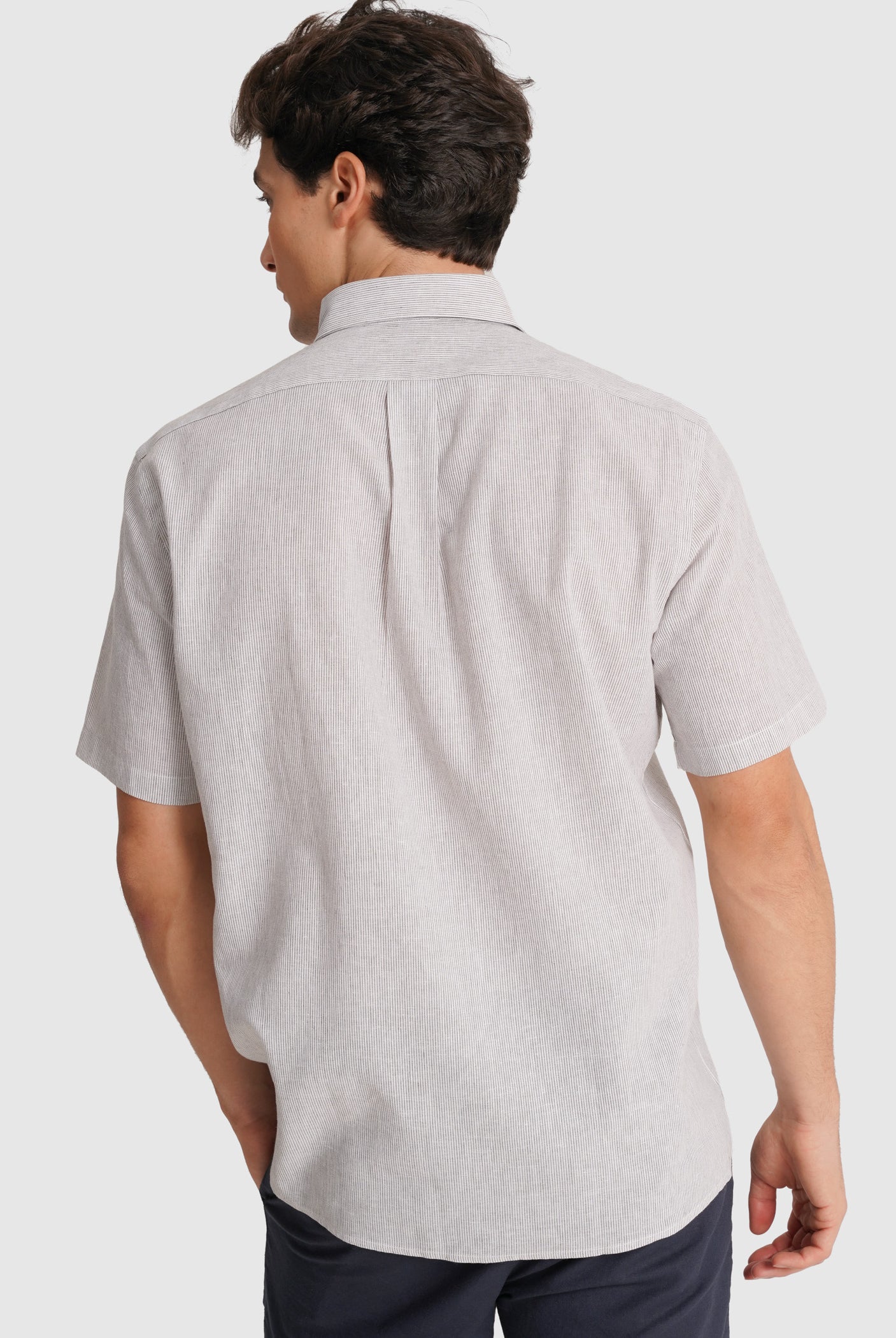CAMISA CINZENTA MANGA CURTA REGULAR FIT MR. BLUE