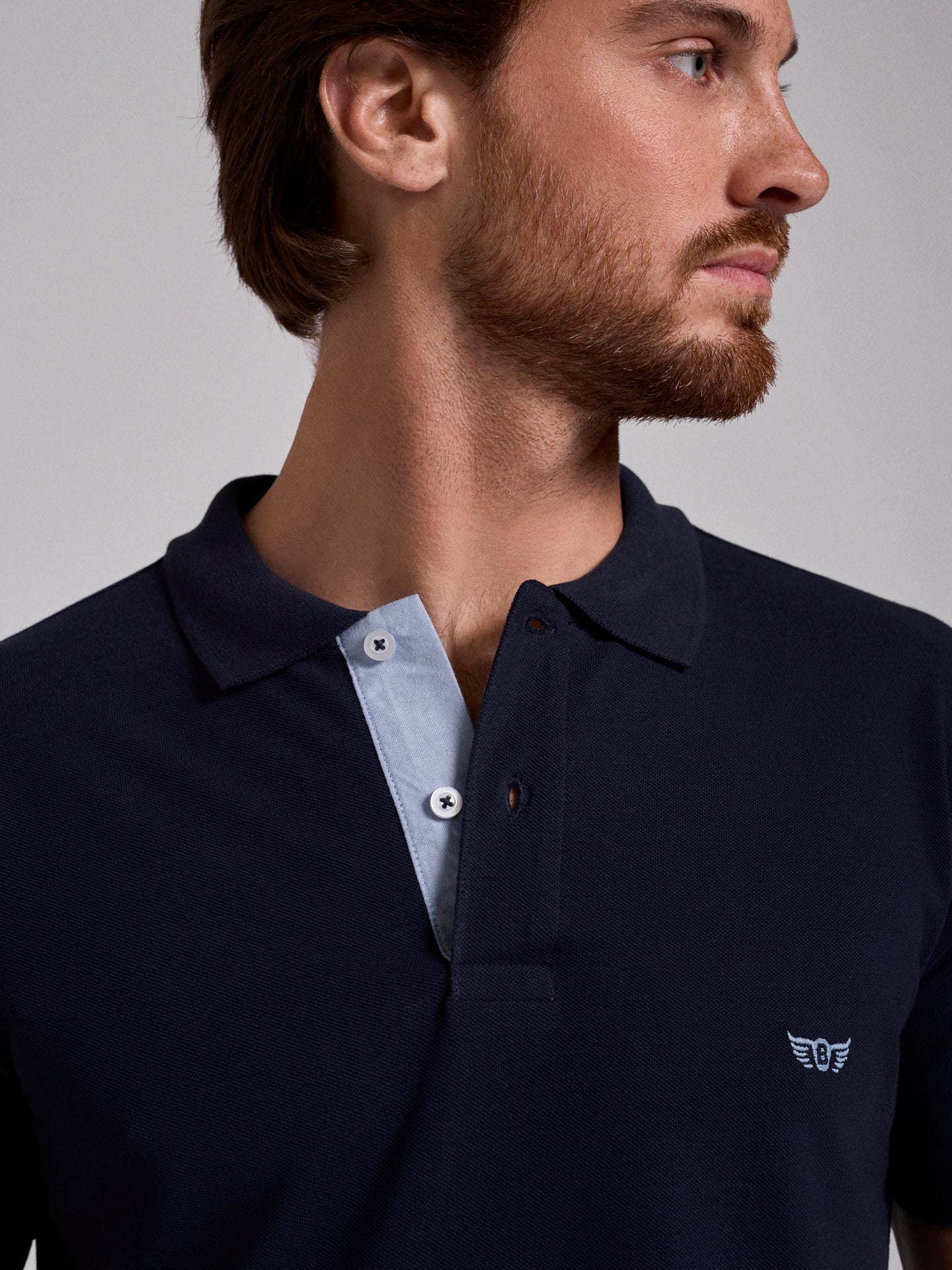 POLO AZUL MANGA CORTA REGULAR FIT MR. AZUL