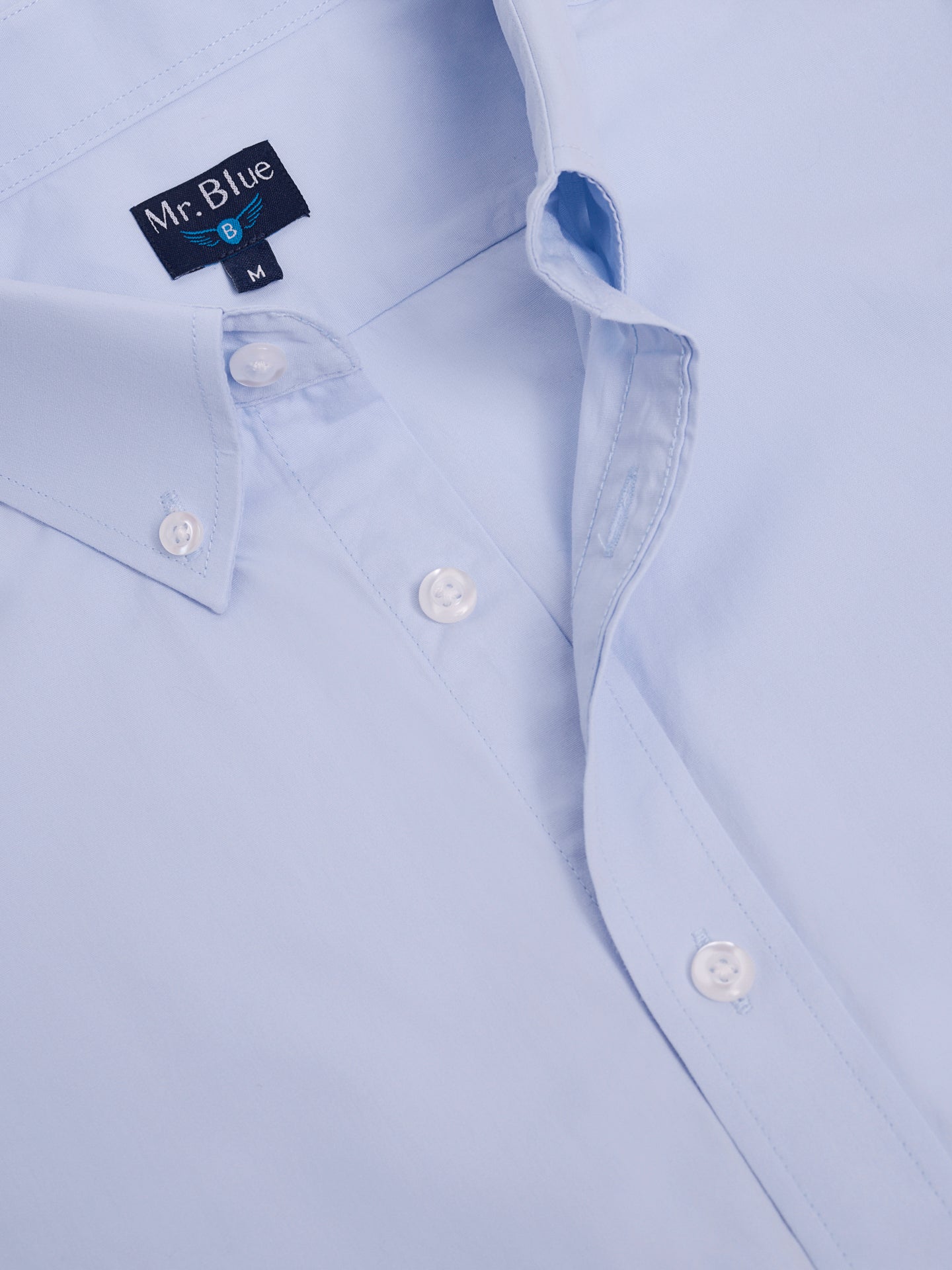 CAMISA ALGODÃO AZUL MANGA CURTA REGULAR FIT MR. BLUE