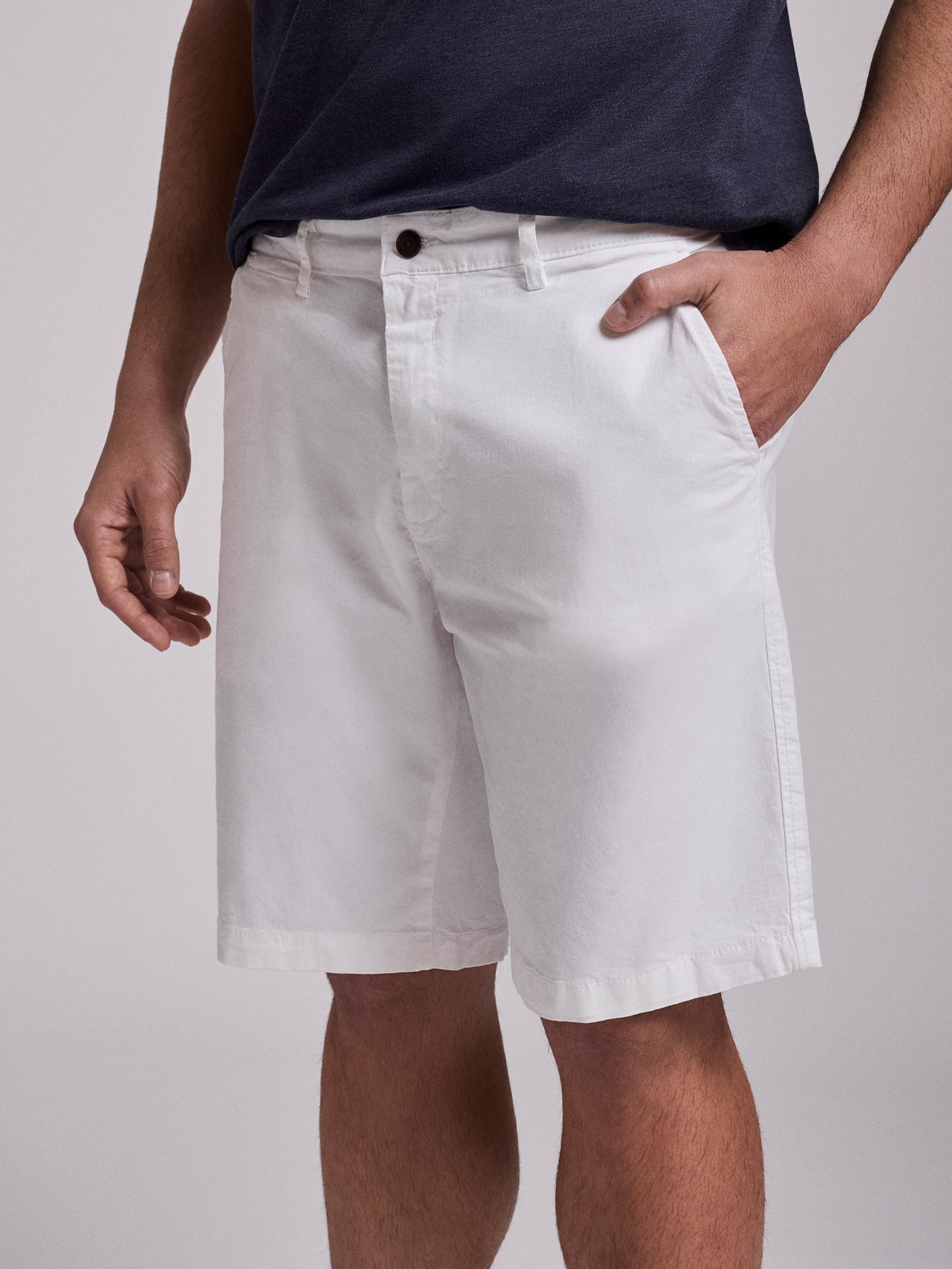 BERMUDA DE ALGODÓN BLANCA REGULAR FIT MR. AZUL