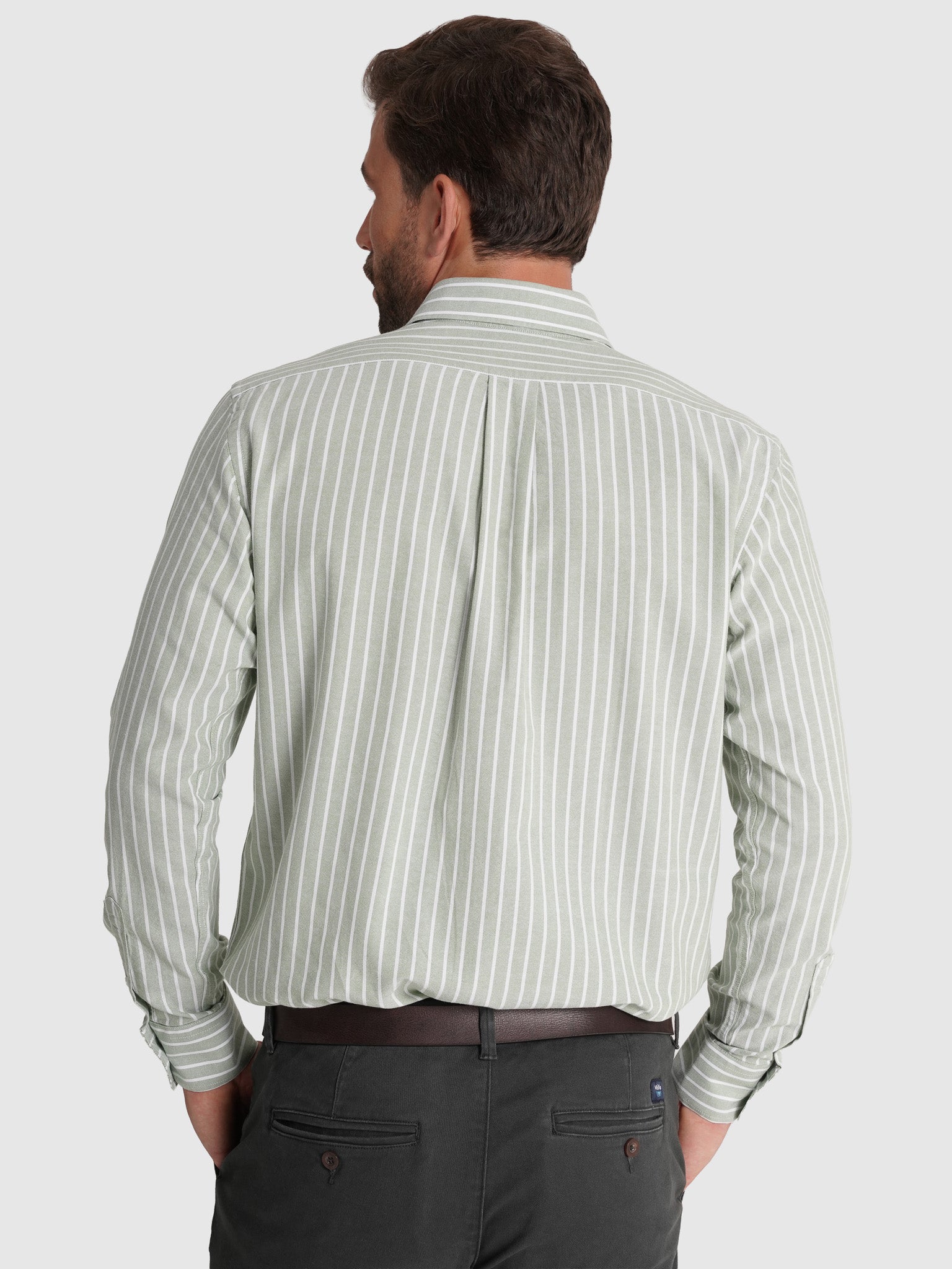 CAMISA ALGODÓN VERDE MANGA LARGA REGULAR FIT MR. AZUL