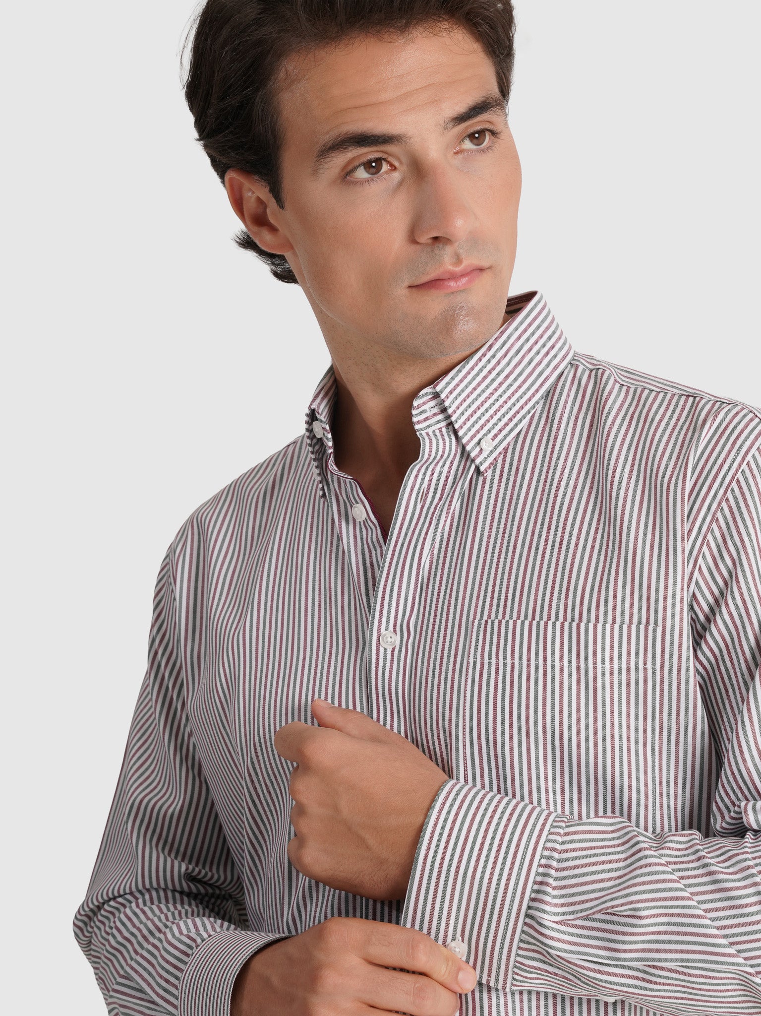 CAMISA ALGODÓN VERDE MANGA LARGA REGULAR FIT MR. AZUL