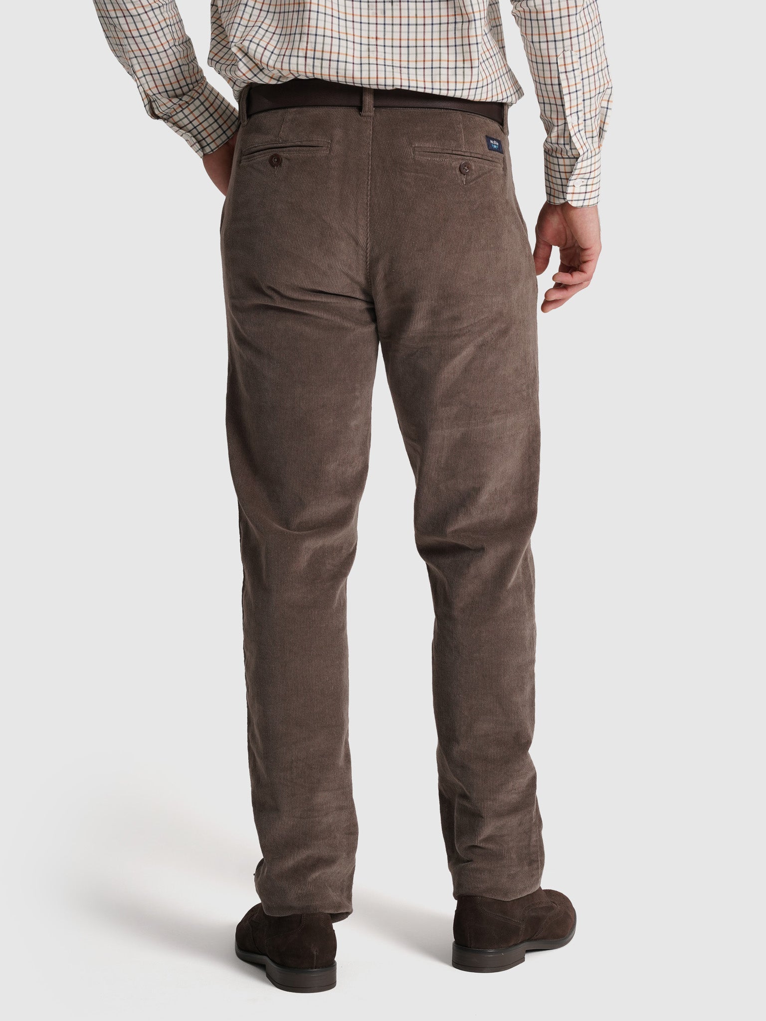 BROWN COTTON TROUSERS CLASSIC FIT MR. BLUE