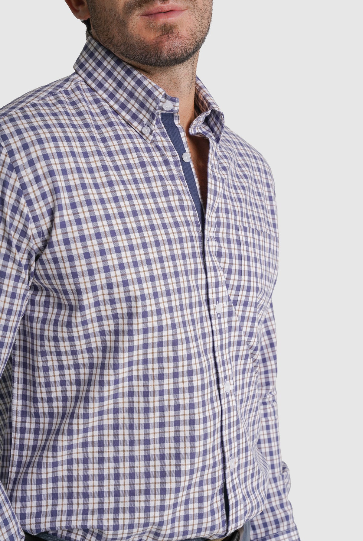 CAMISA ALGODÃO REGULAR FIT BRANCA AO QUADRADO MR. BLUE