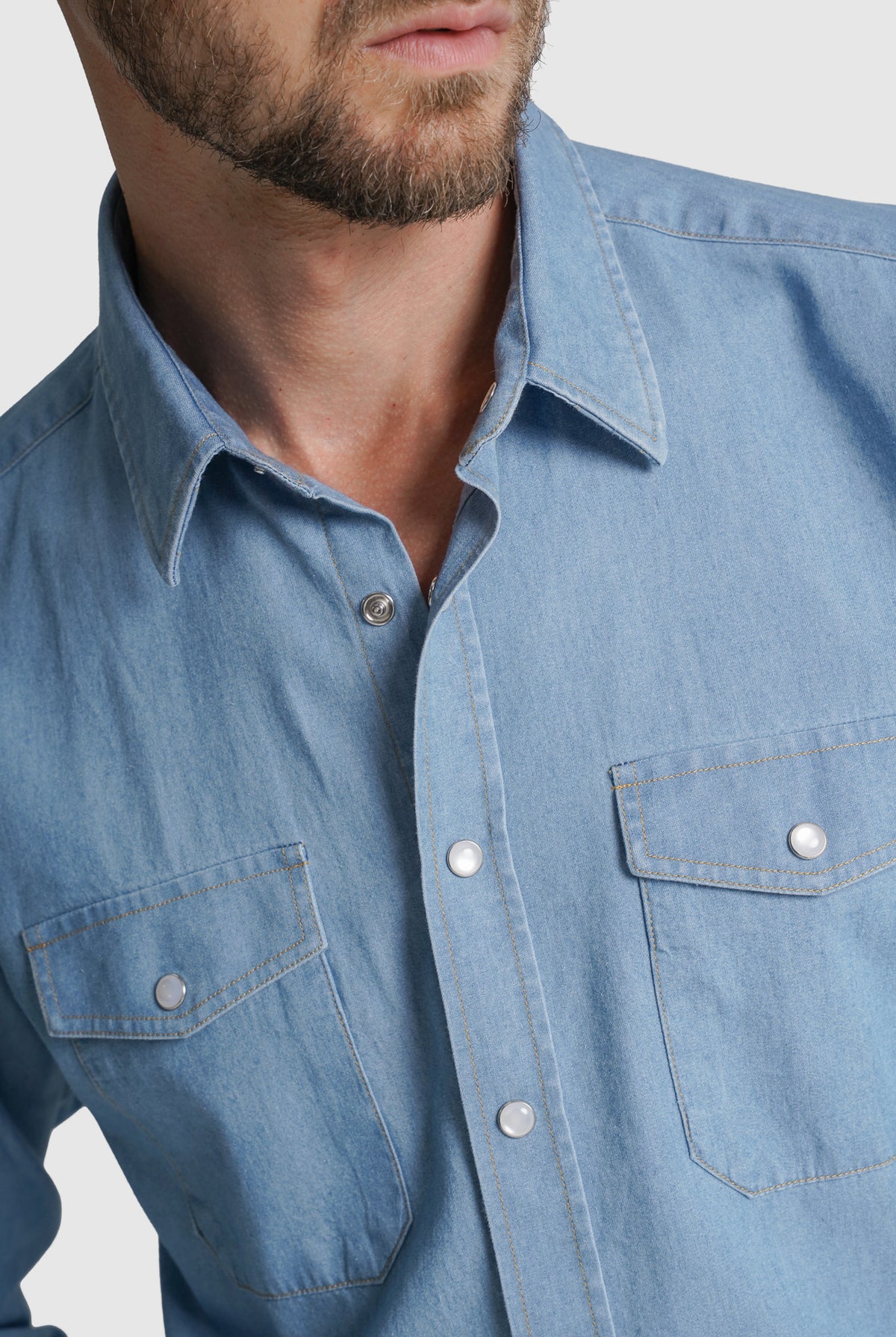CAMISA GANGA REGULAR FIT AZUL LISA MR. BLUE