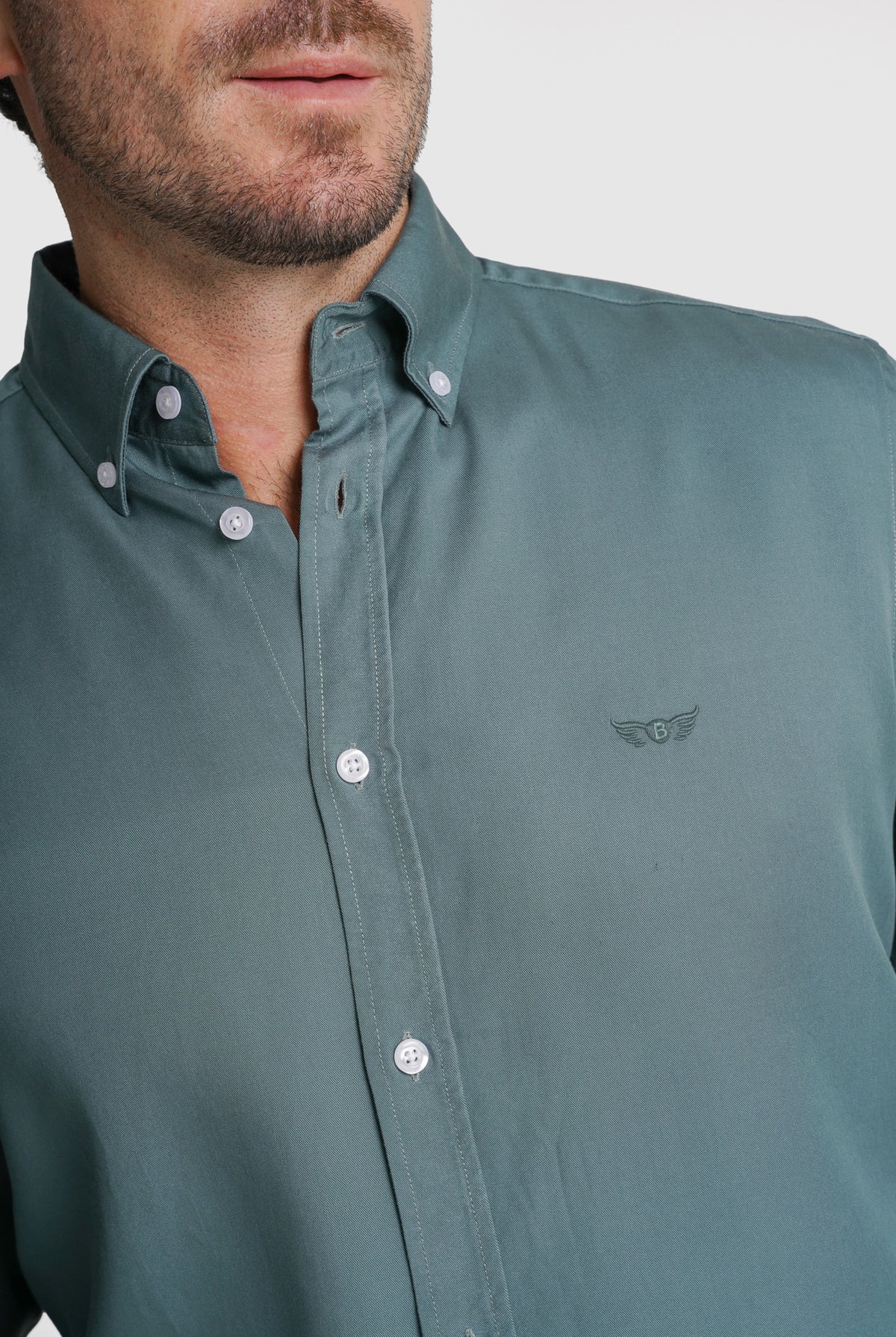 CAMISA TWILL REGULAR FIT VERDE LISA MR. BLUE