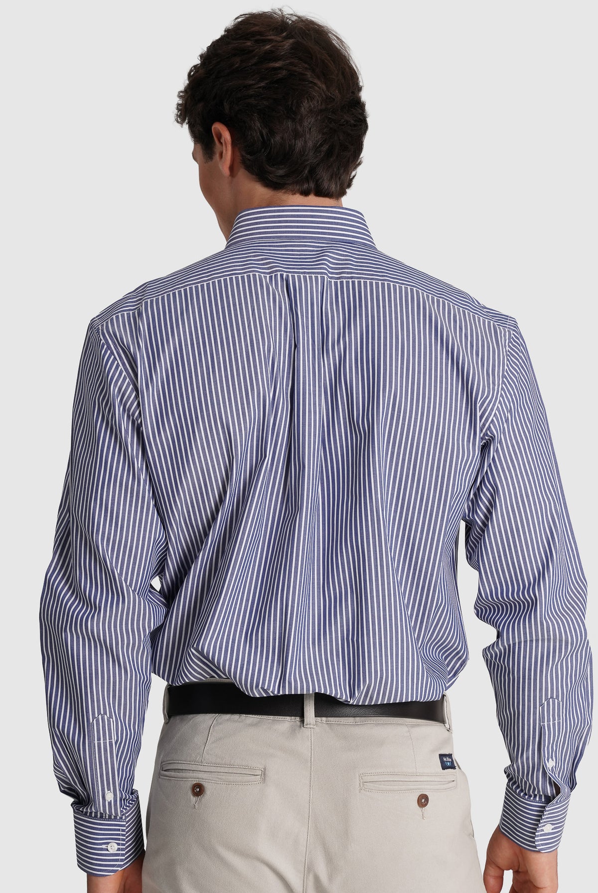 CAMISA TWILL REGULAR FIT AZUL ÀS RISCAS MR. BLUE