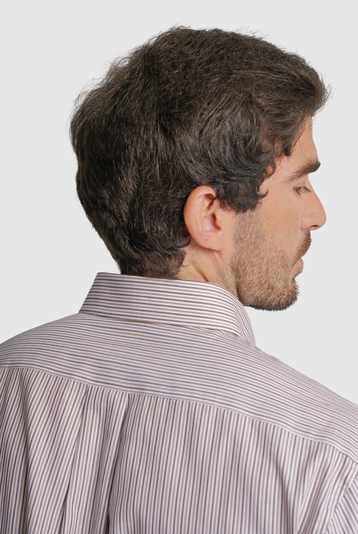 CAMISA TWILL REGULAR FIT BRANCA ÀS RISCAS MR. BLUE