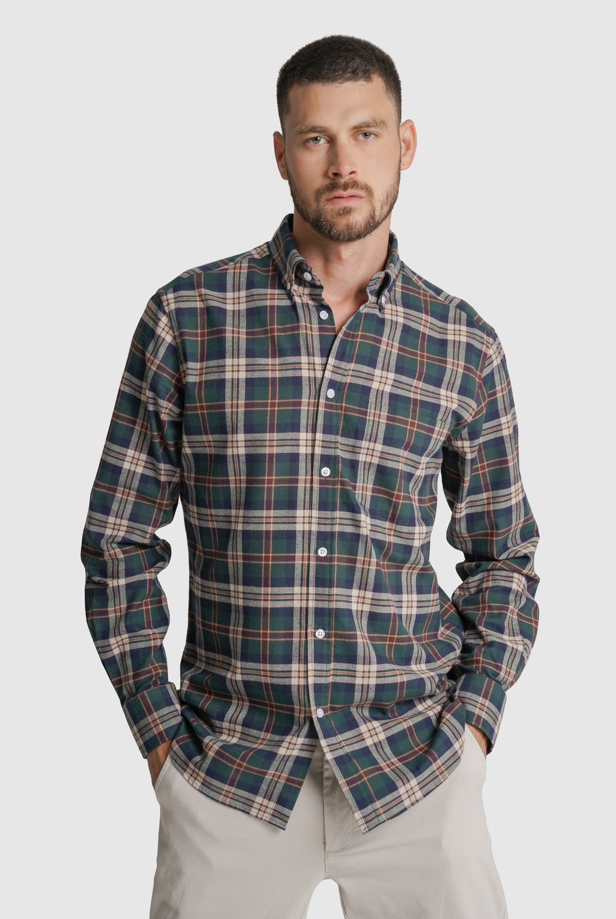 CAMISA FLANELA REGULAR FIT AZUL AO QUADRADO MR. BLUE