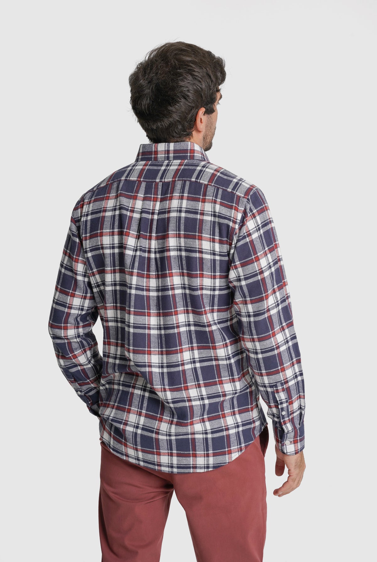 CAMISA FLANELA REGULAR FIT VERMELHA AO QUADRADO MR. BLUE