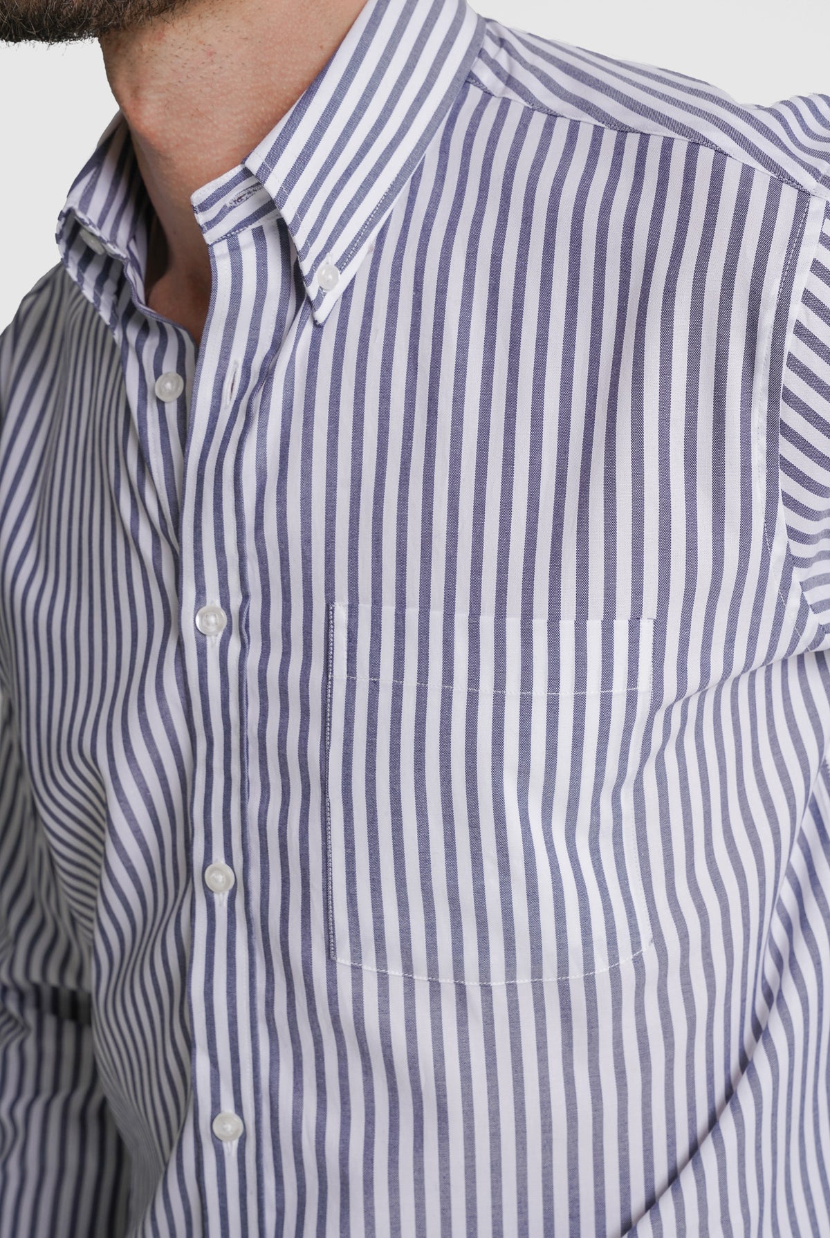 CAMISA TWILL REGULAR FIT AZUL ÀS RISCAS MR. BLUE