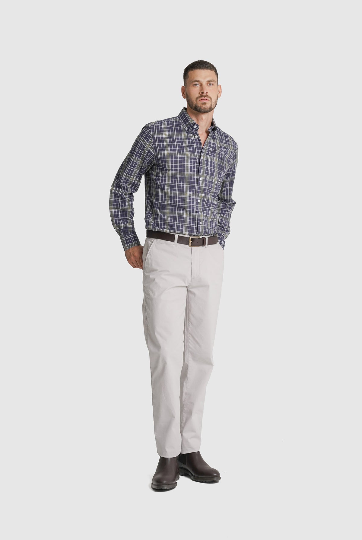 CAMISA ALGODÃO REGULAR FIT AZUL AO QUADRADO MR. BLUE