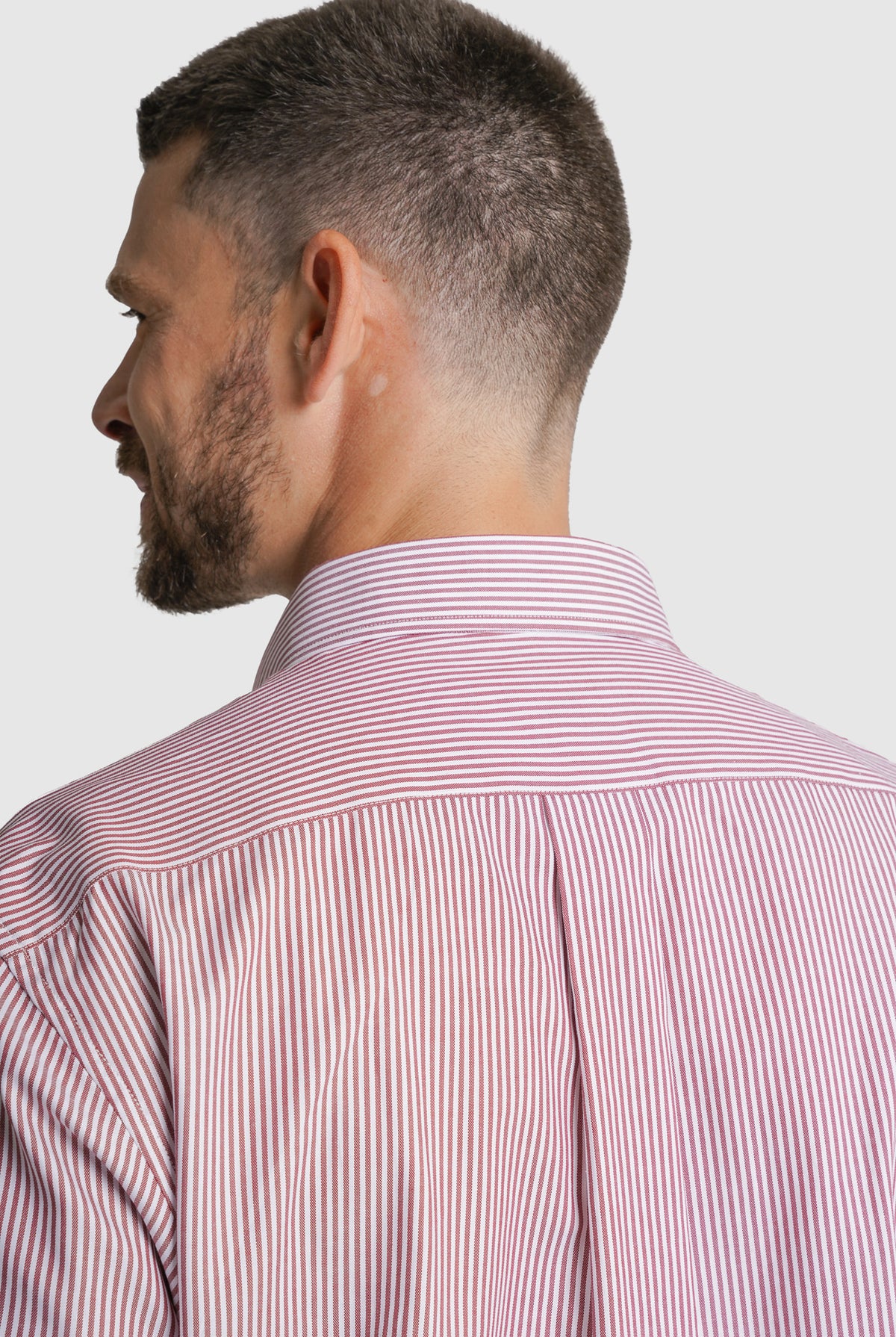 CAMISA FIL-A-FIL REGULAR FIT BORDEAUX ÀS RISCAS MR. BLUE
