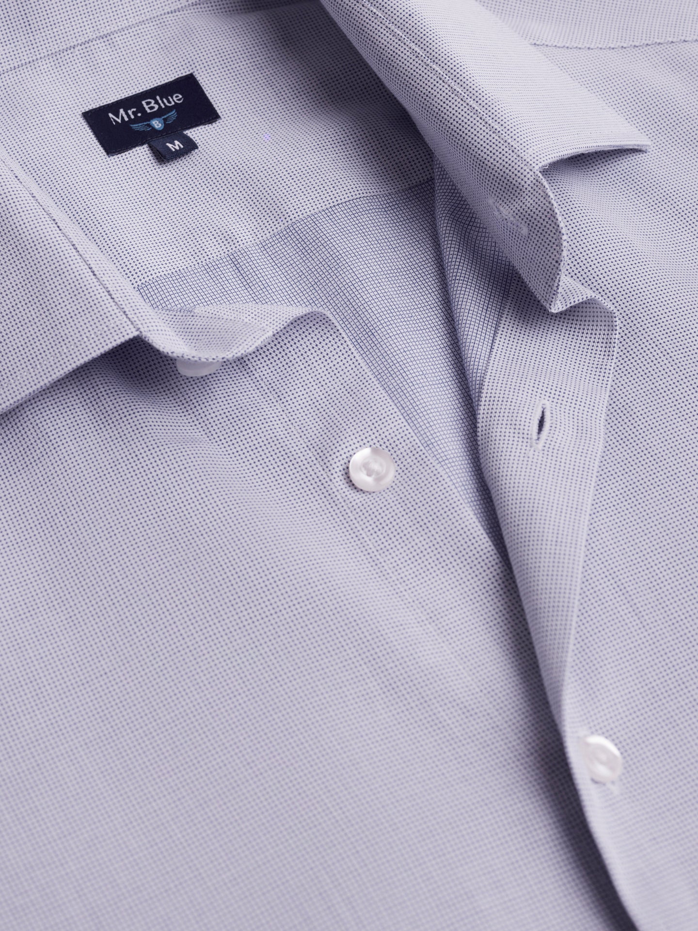 Camisa slim fit azul dobby Mr. Blue