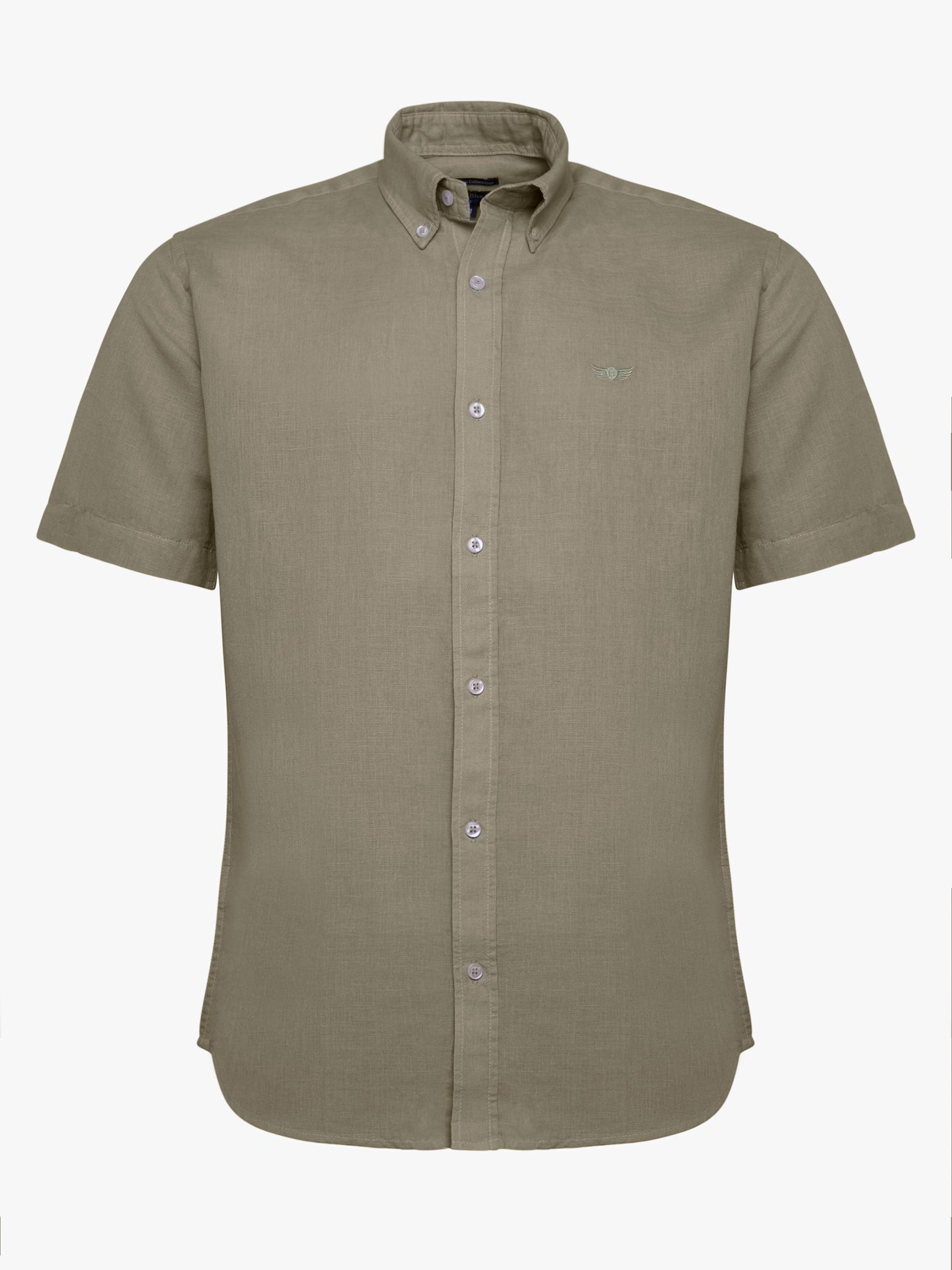 Mr. Blue Green Linen Regular Fit Shirt
